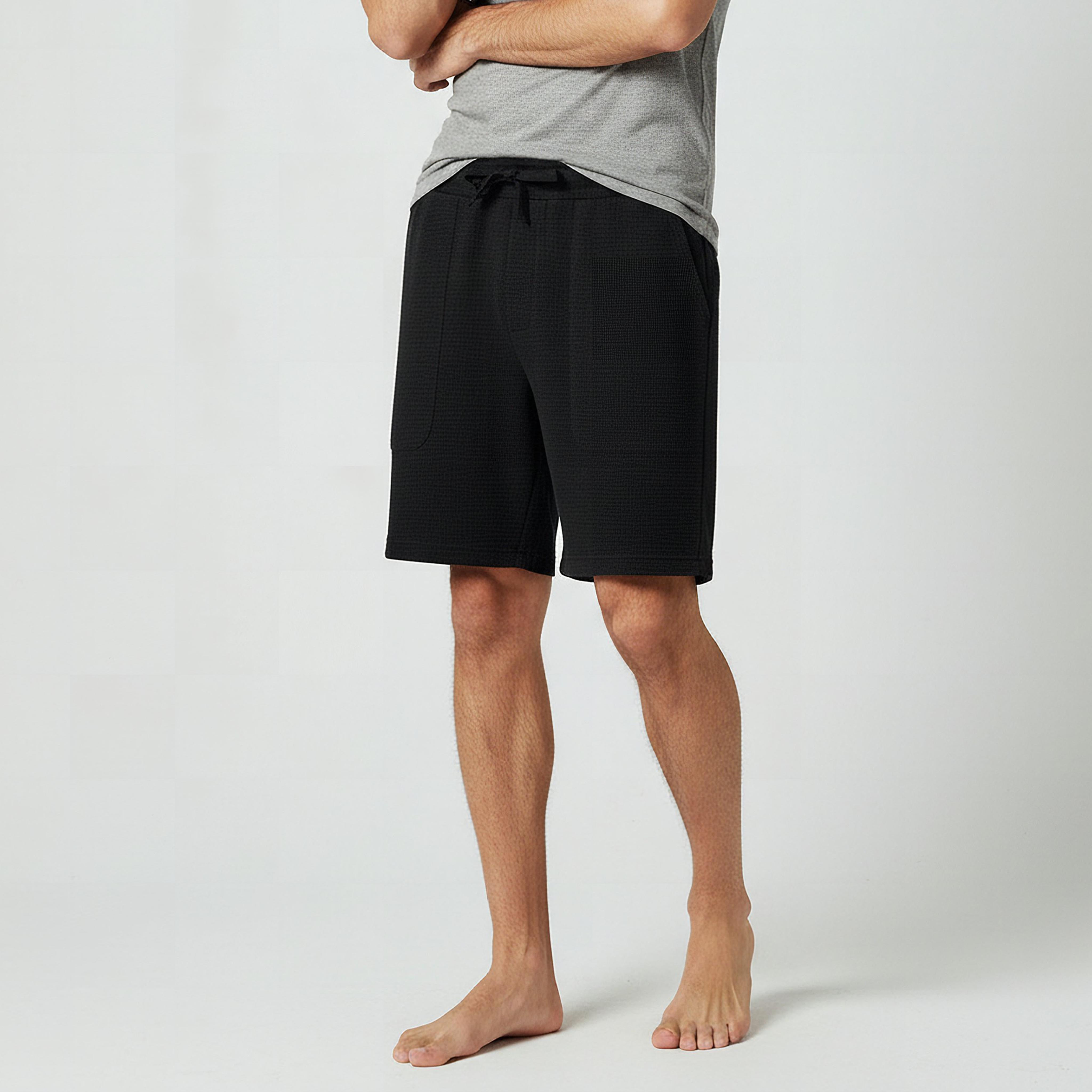 Men Flexi Waist Shorts Cotton-men-clothing-bottoms-shorts-image-1