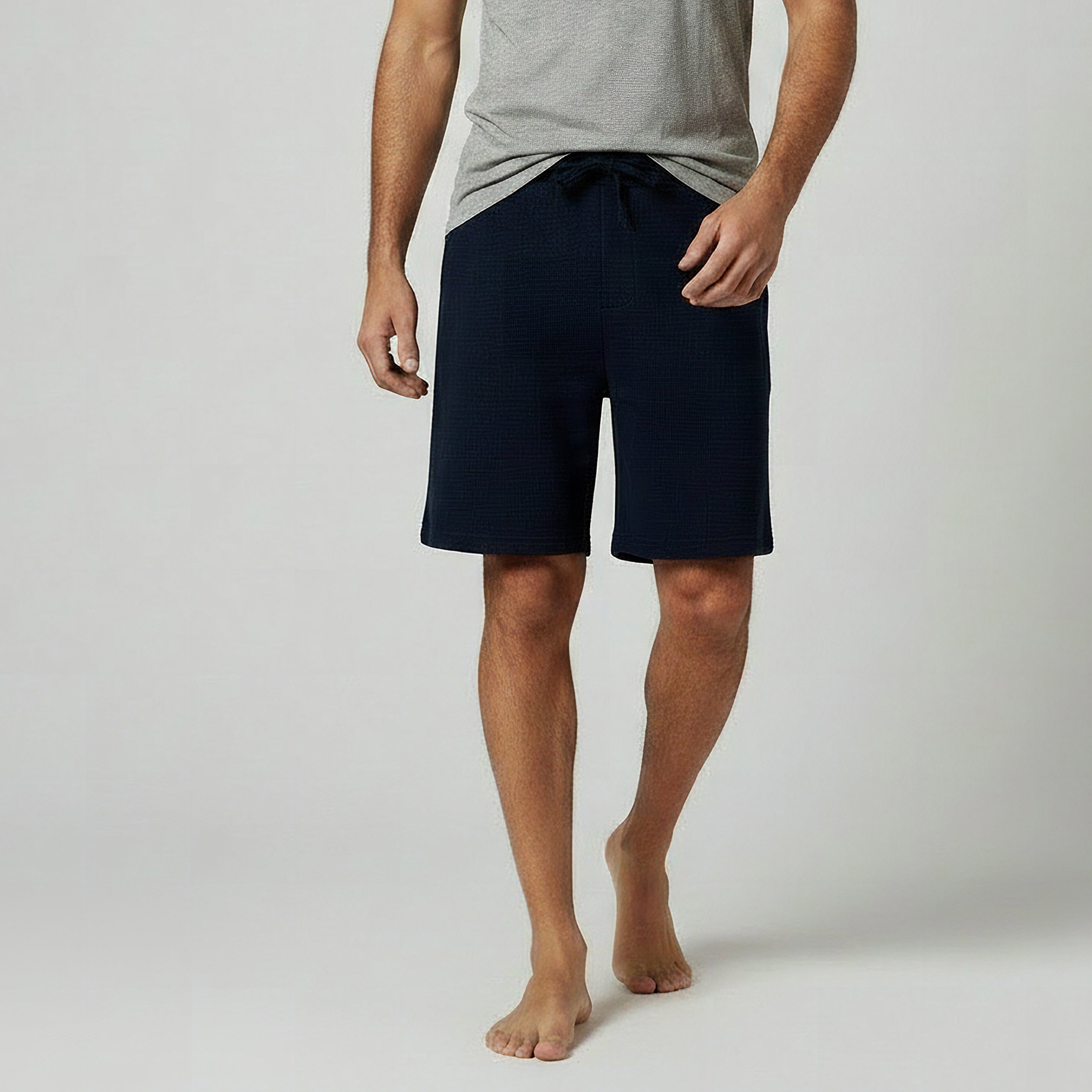 Men Flexi Waist Shorts Cotton-men-clothing-bottoms-shorts-image-1