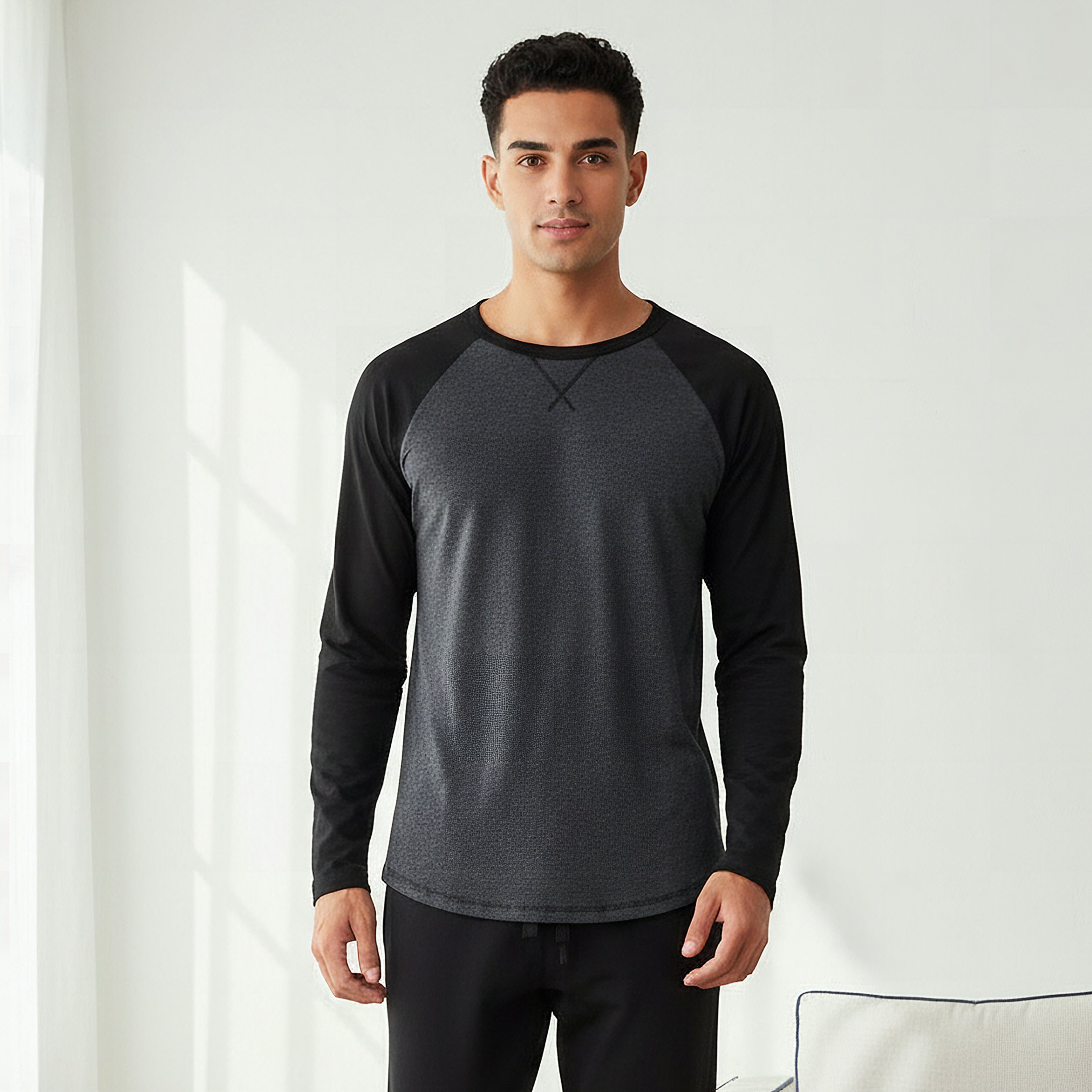 Men Color Block Nightwear Set-men-clothing-nightwear-sets-image-2