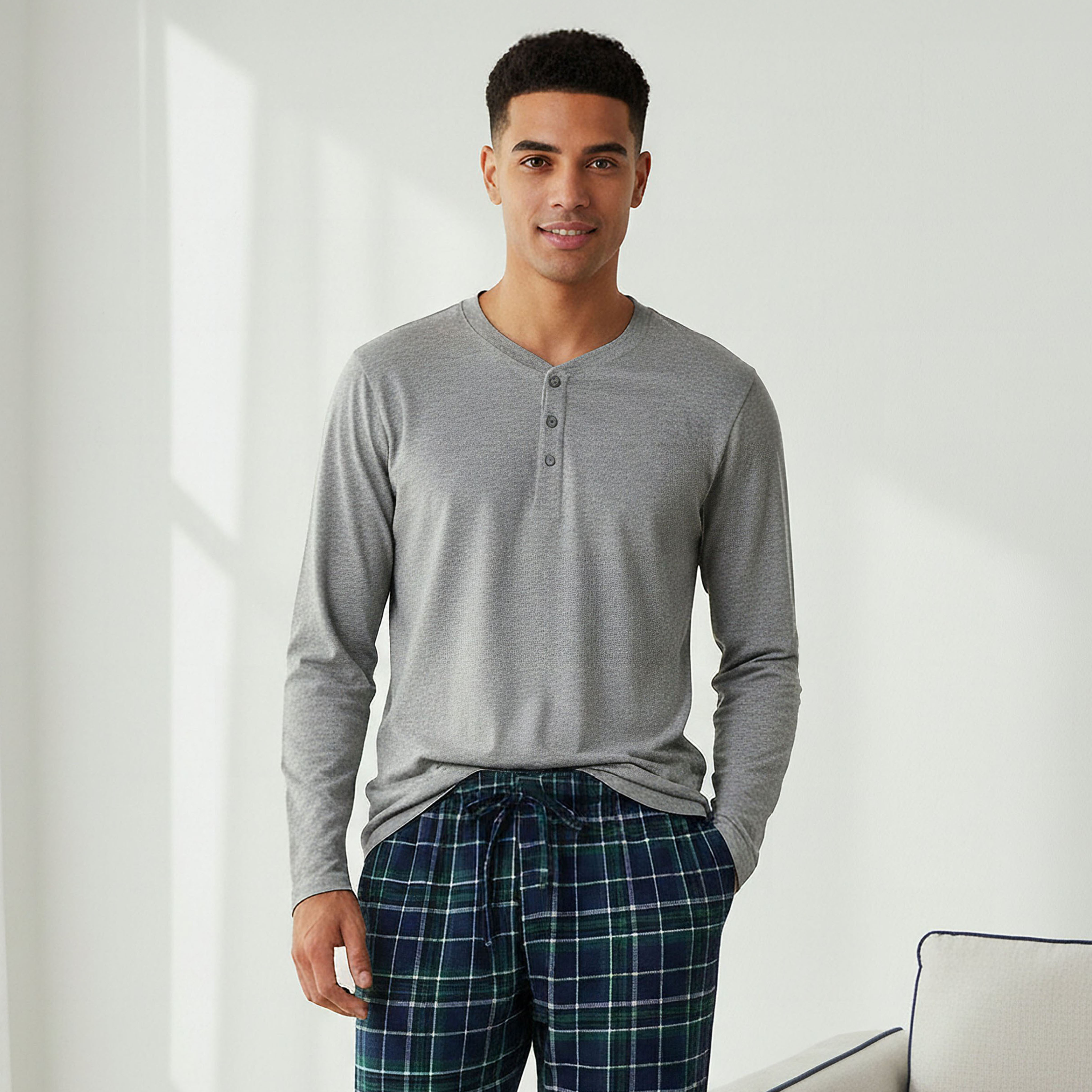 Men Checked Nightwear Set-men-clothing-nightwear-sets-image-2