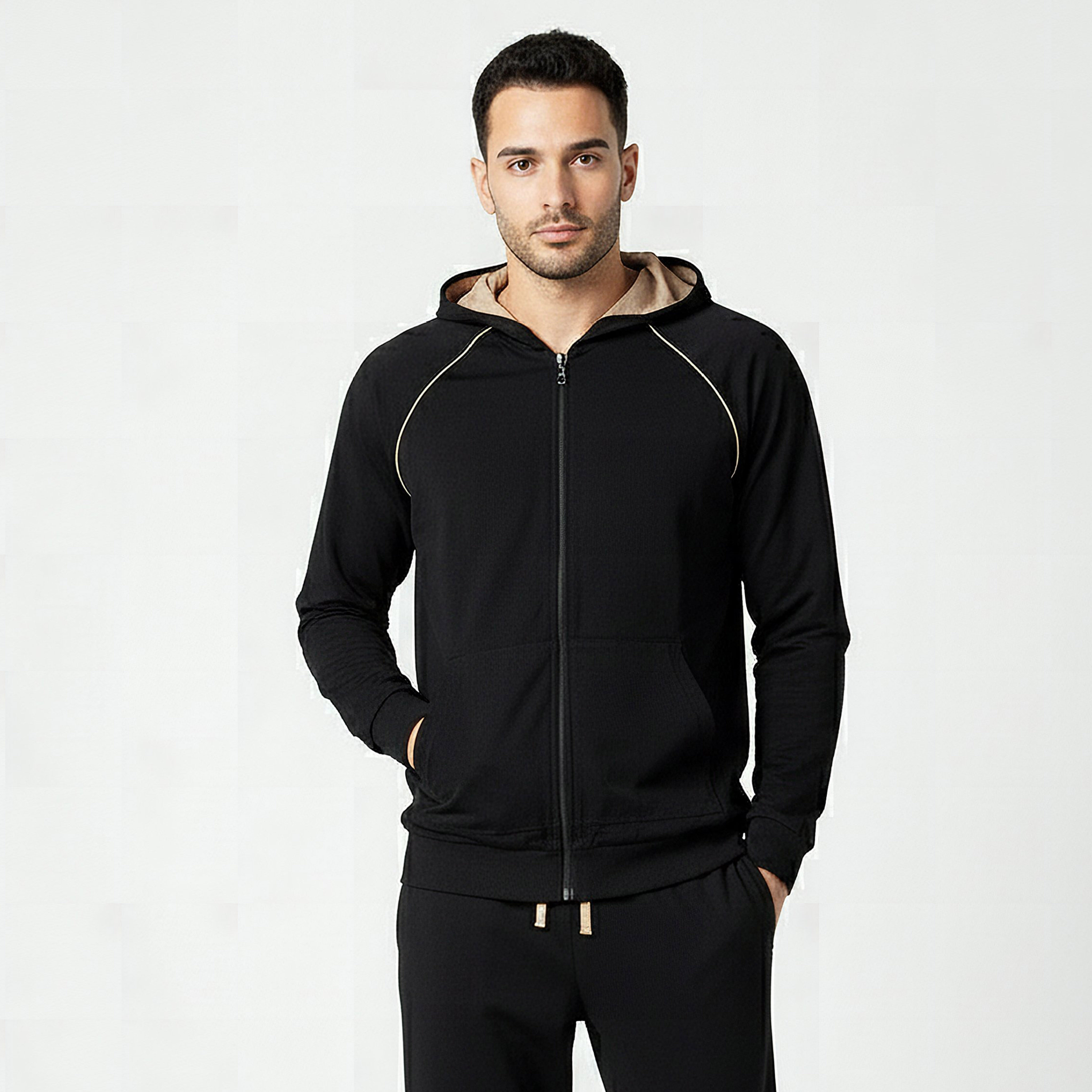 Men Piping Accent Zip Through Hoodie-men-winterwear-hoodiesandsweatshirts-image-1