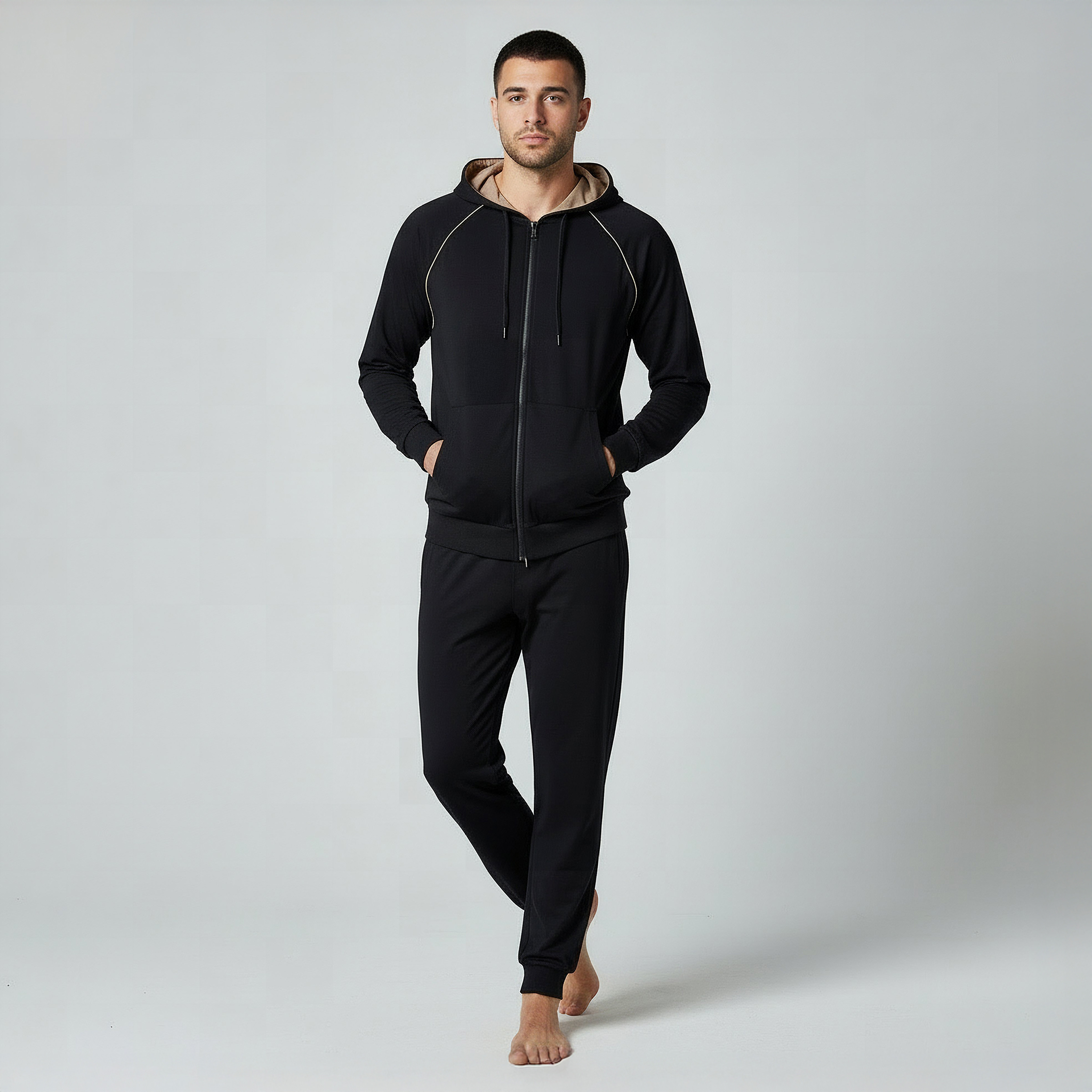 Men Piping Accent Zip Through Hoodie-men-winterwear-hoodiesandsweatshirts-image-2