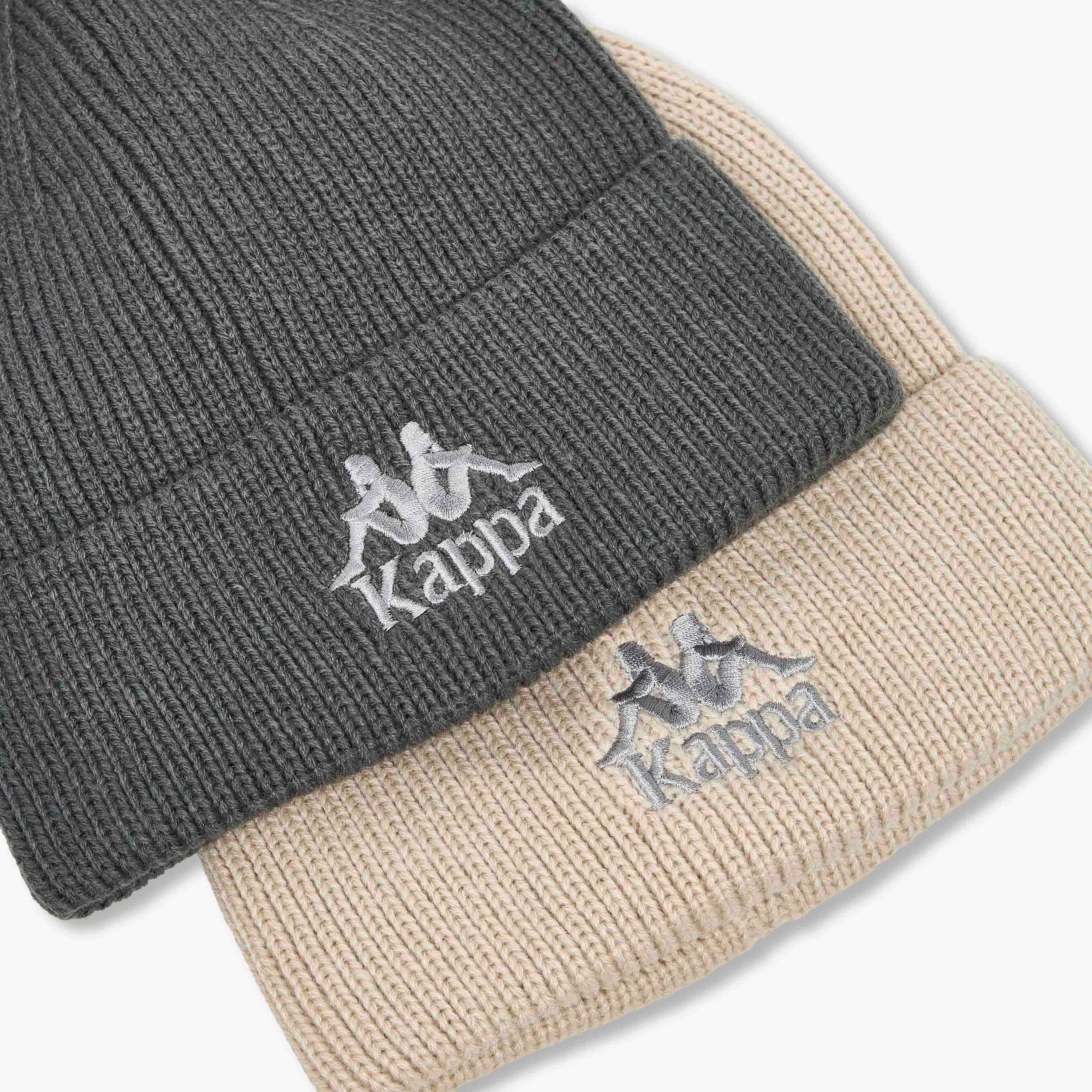 Kappa Men Beanie with Logo Embroidery - Set of 2-men-caps-image-5