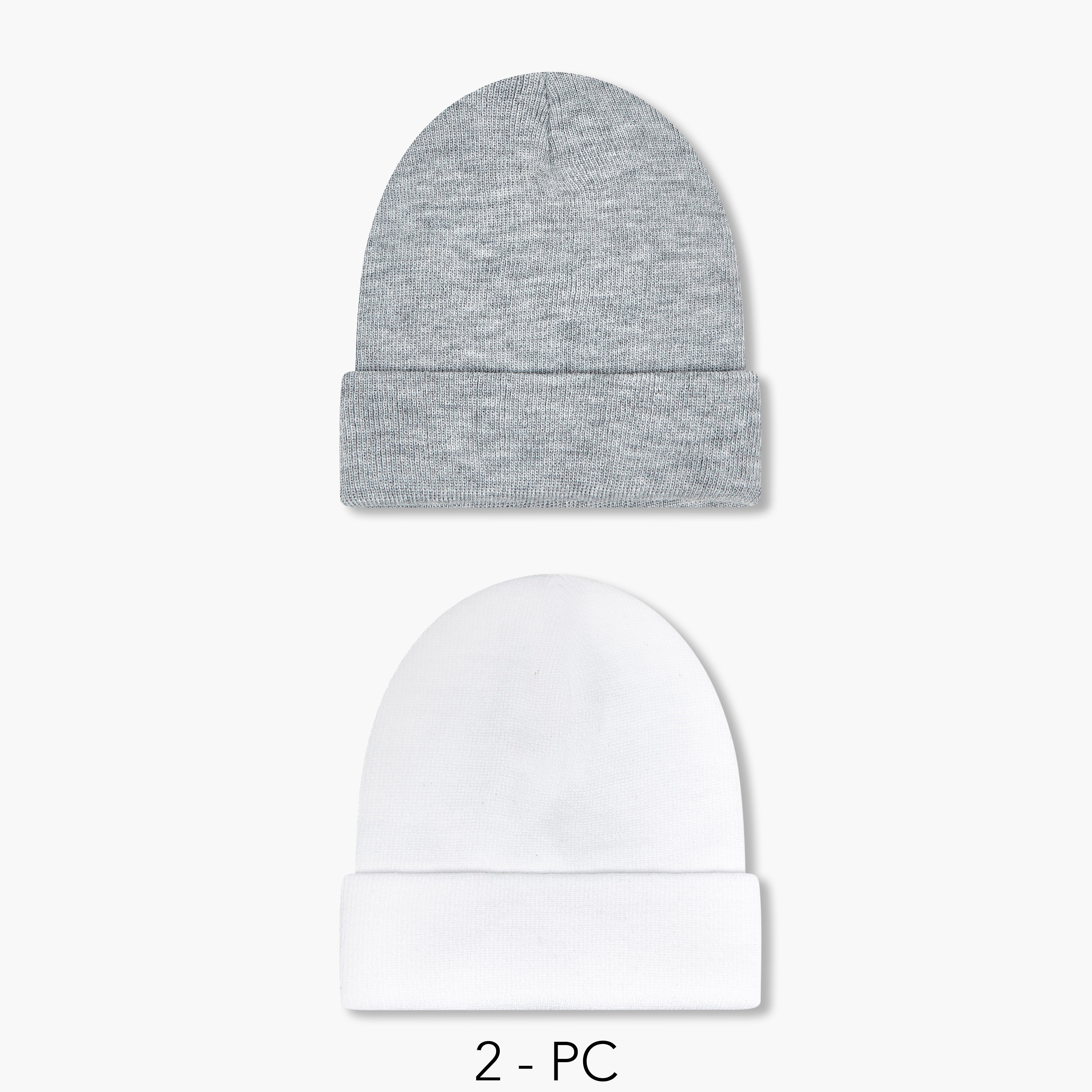 Men Beanie with Ribbed Detail - Set of 2-men-caps-image-1