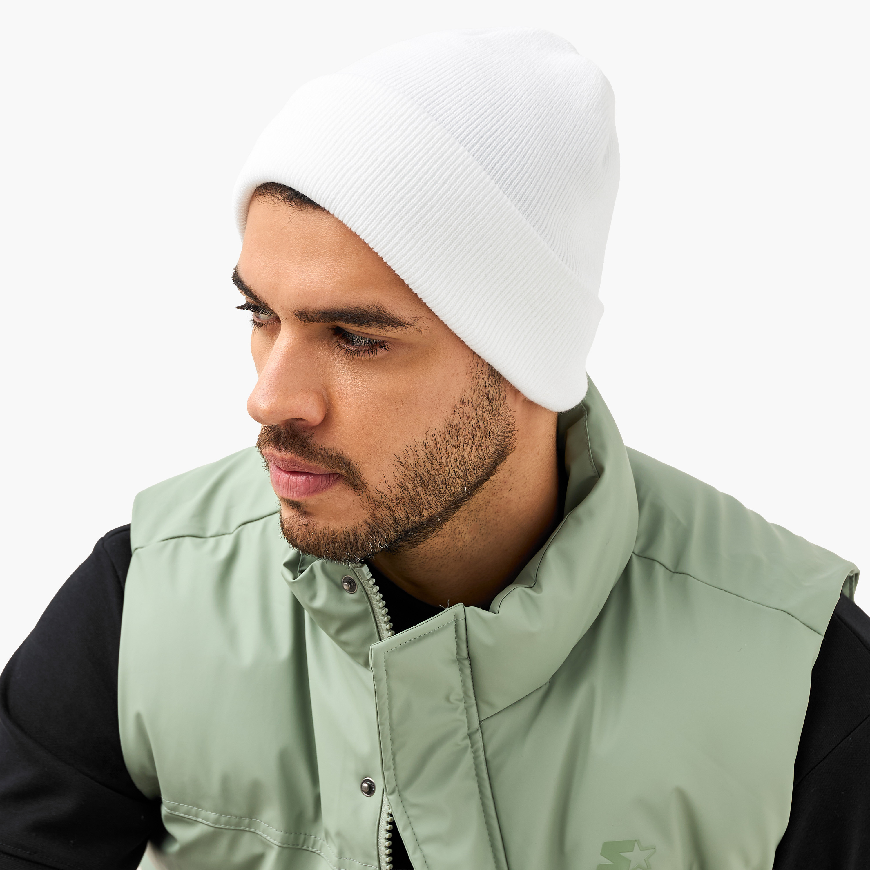 Men Beanie with Ribbed Detail - Set of 2-men-caps-image-2