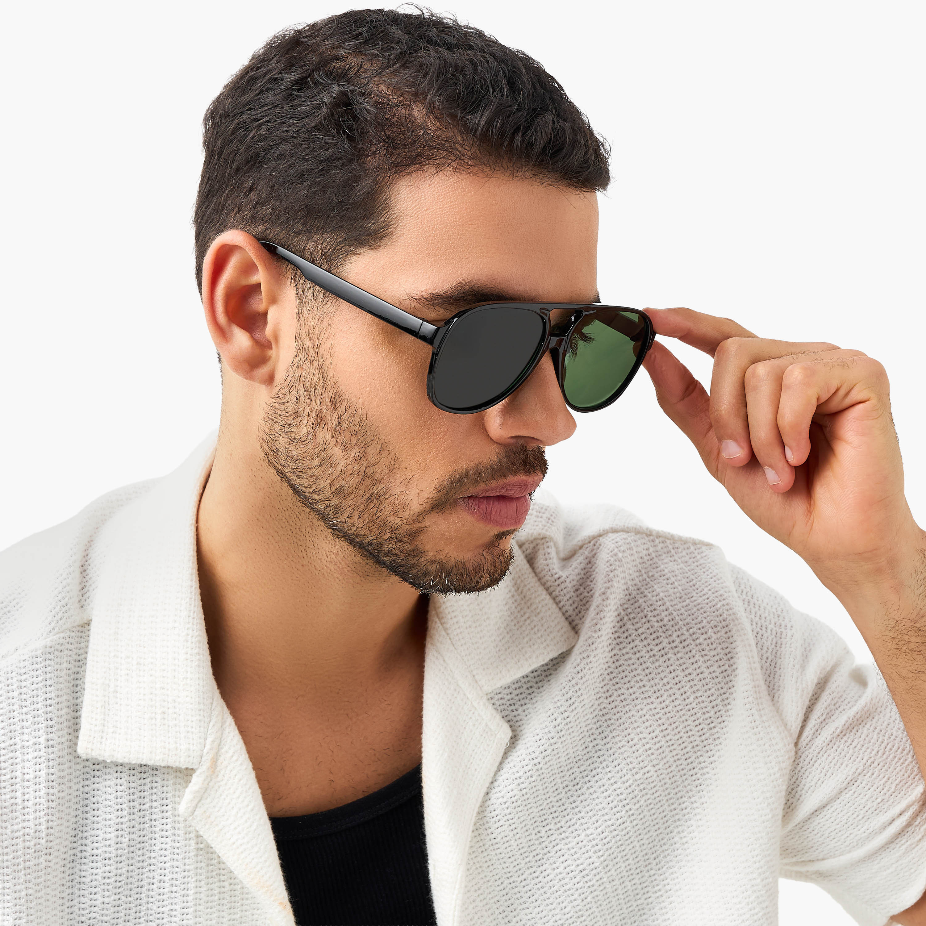 Men Green Lens Color Sunglasses-men-sunglasses-image-2
