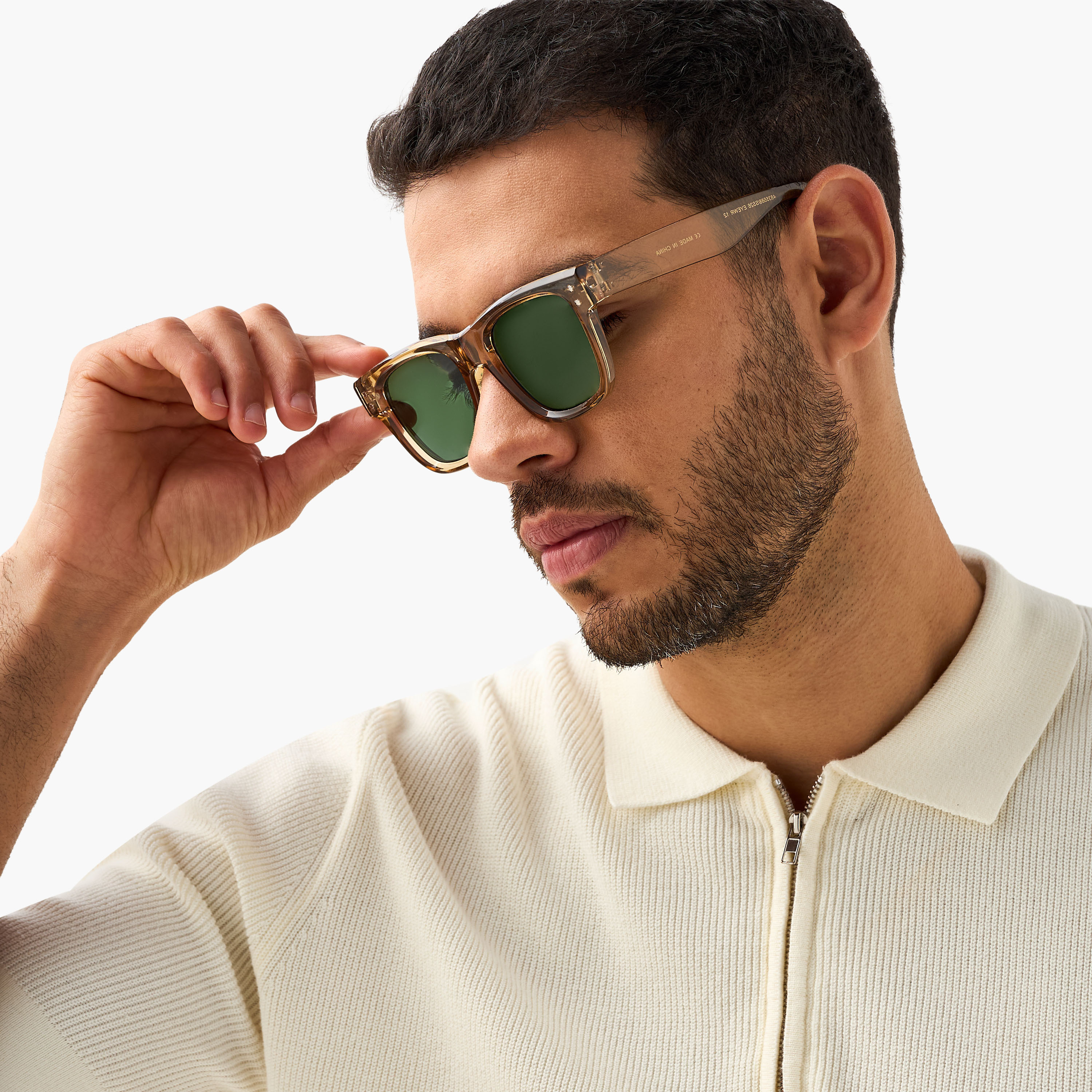 Men Wayfarer Green Lens Sunglasses-men-sunglasses-image-2