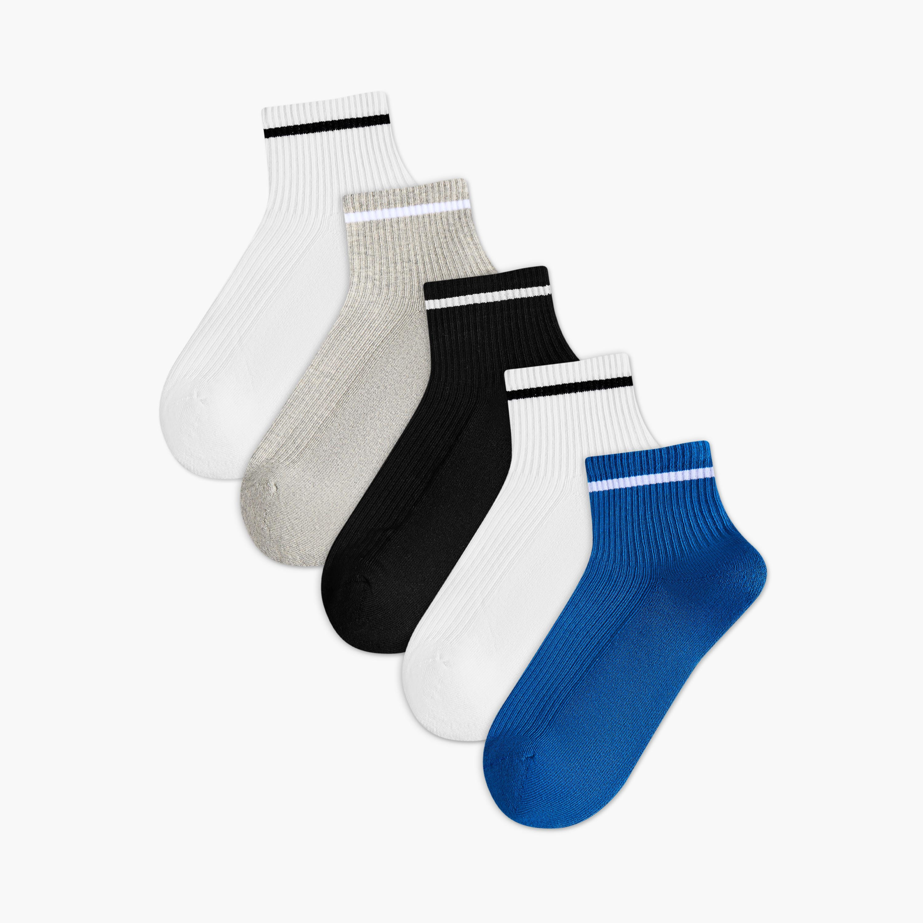 Men Socks Ankle Length Terry - Set of 5-men-socks-image-1