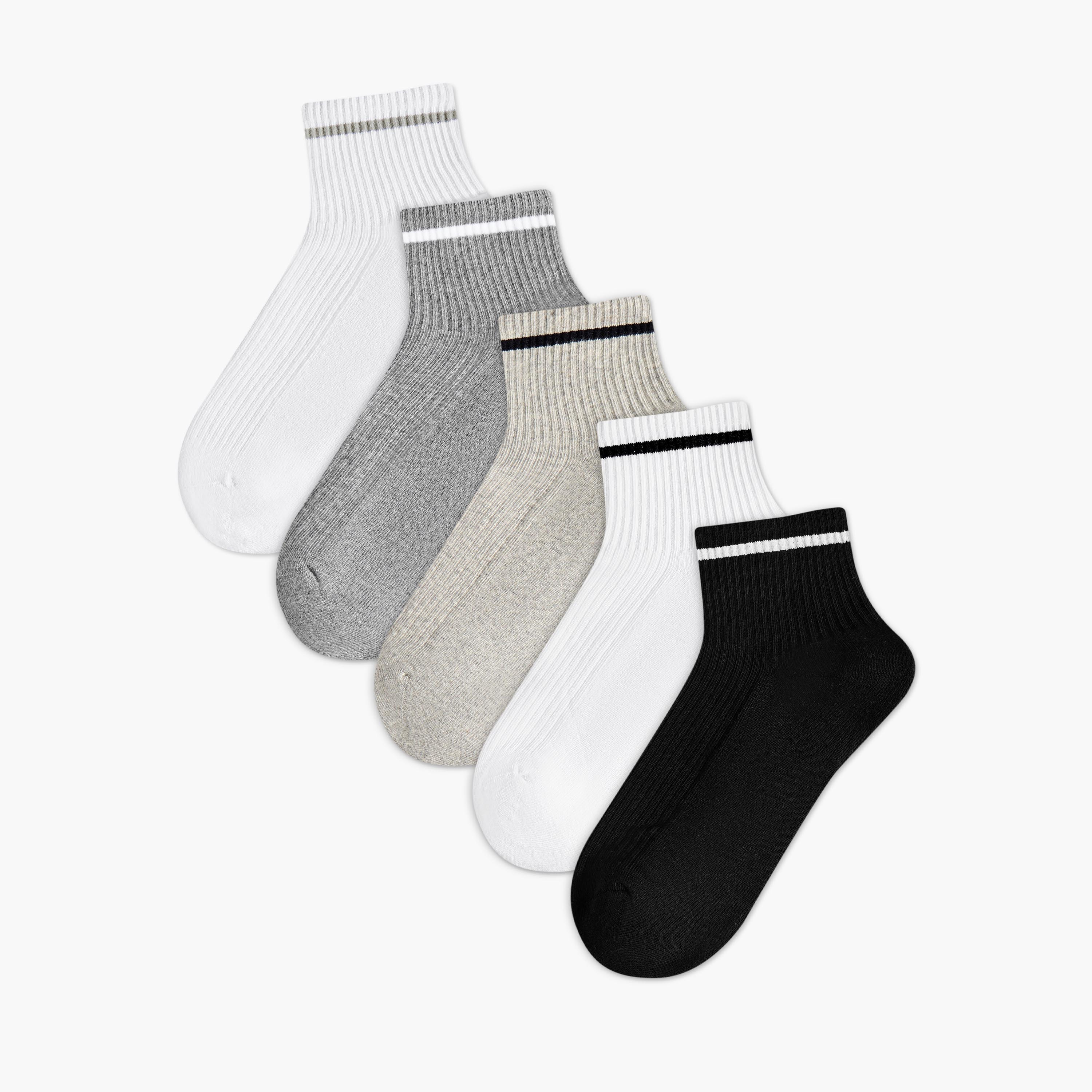 Men Socks Ankle Length Terry - Set of 5-men-socks-image-1