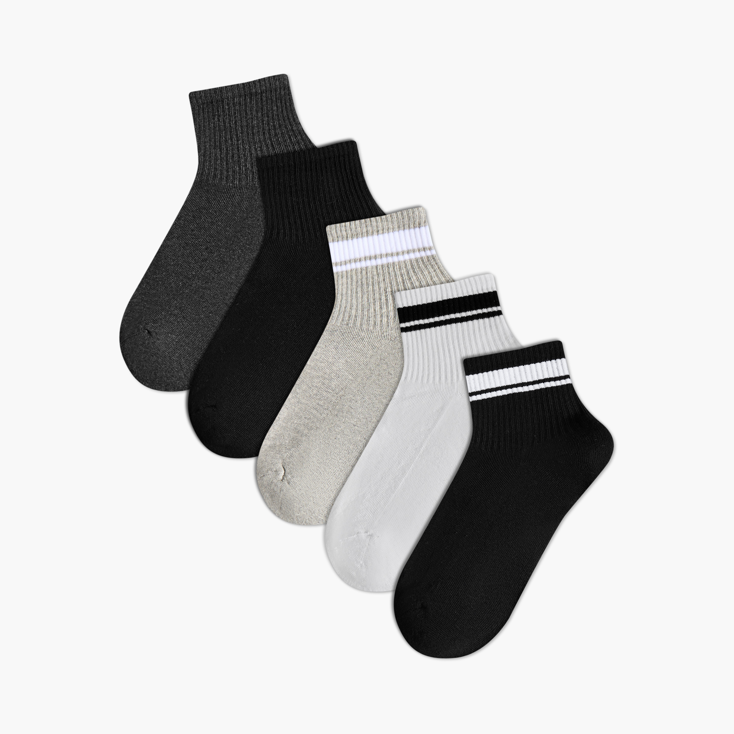 Men Socks Ankle Length Terry - Set of 5-men-socks-image-1