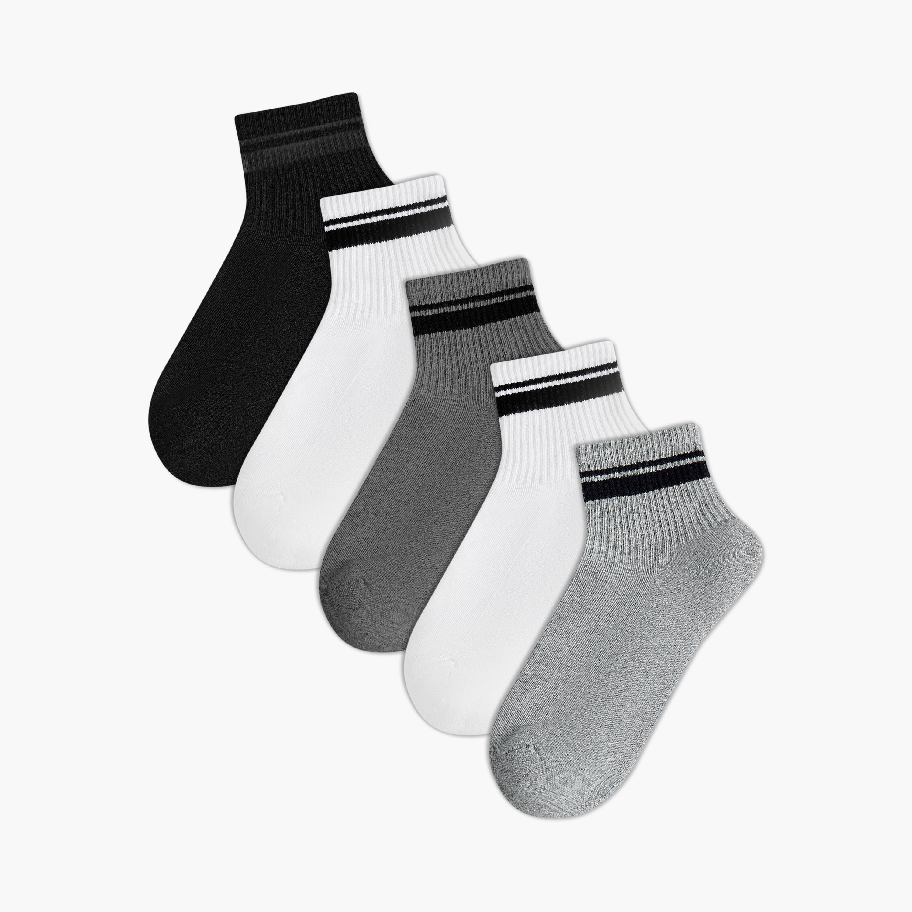 Men Socks Ankle Length Terry - Set of 5-men-socks-image-1