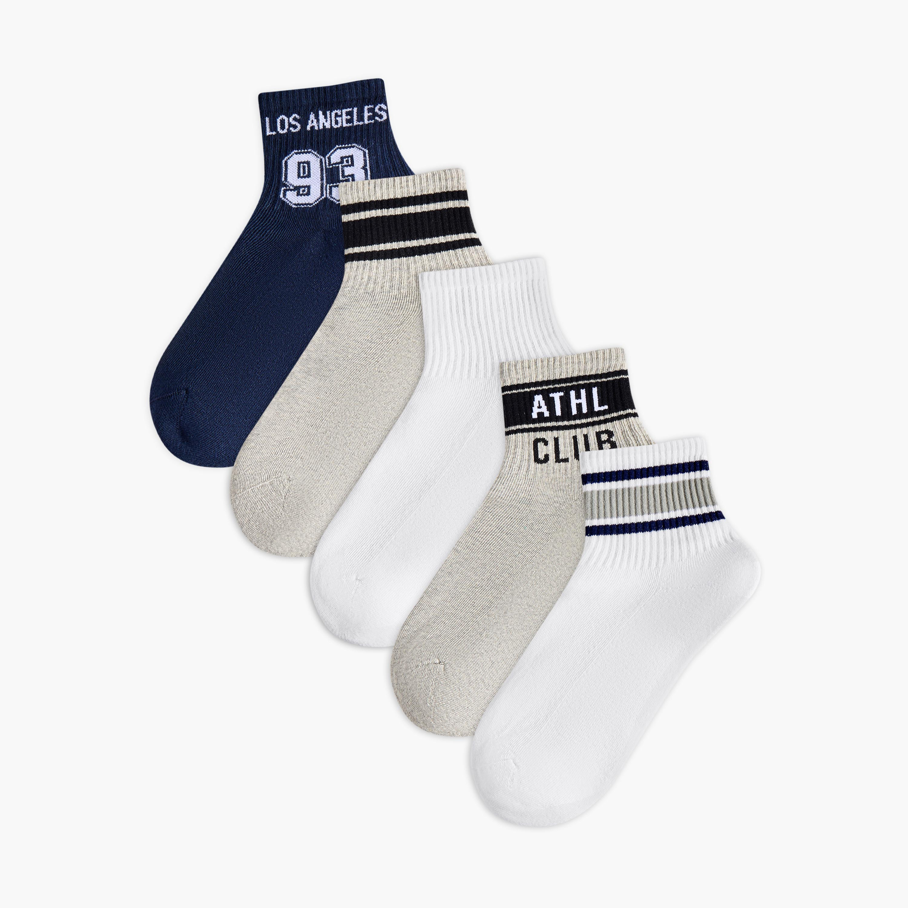 Men Socks Ankle Length Terry - Set of 5-men-socks-image-1