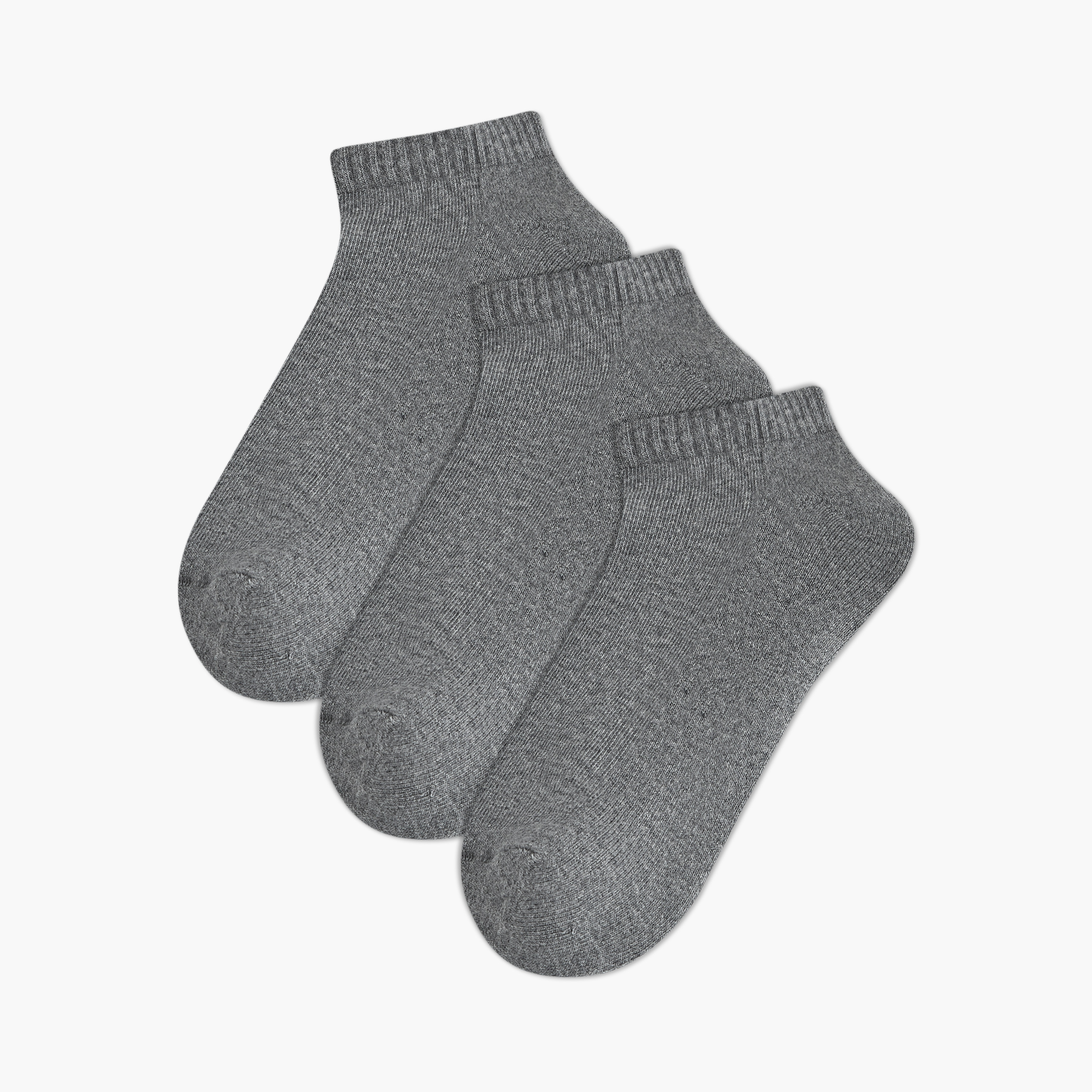 طقم جوارب نصف تيري 3 أزواج بطول الكاحل للرجال-men-socks-image-1