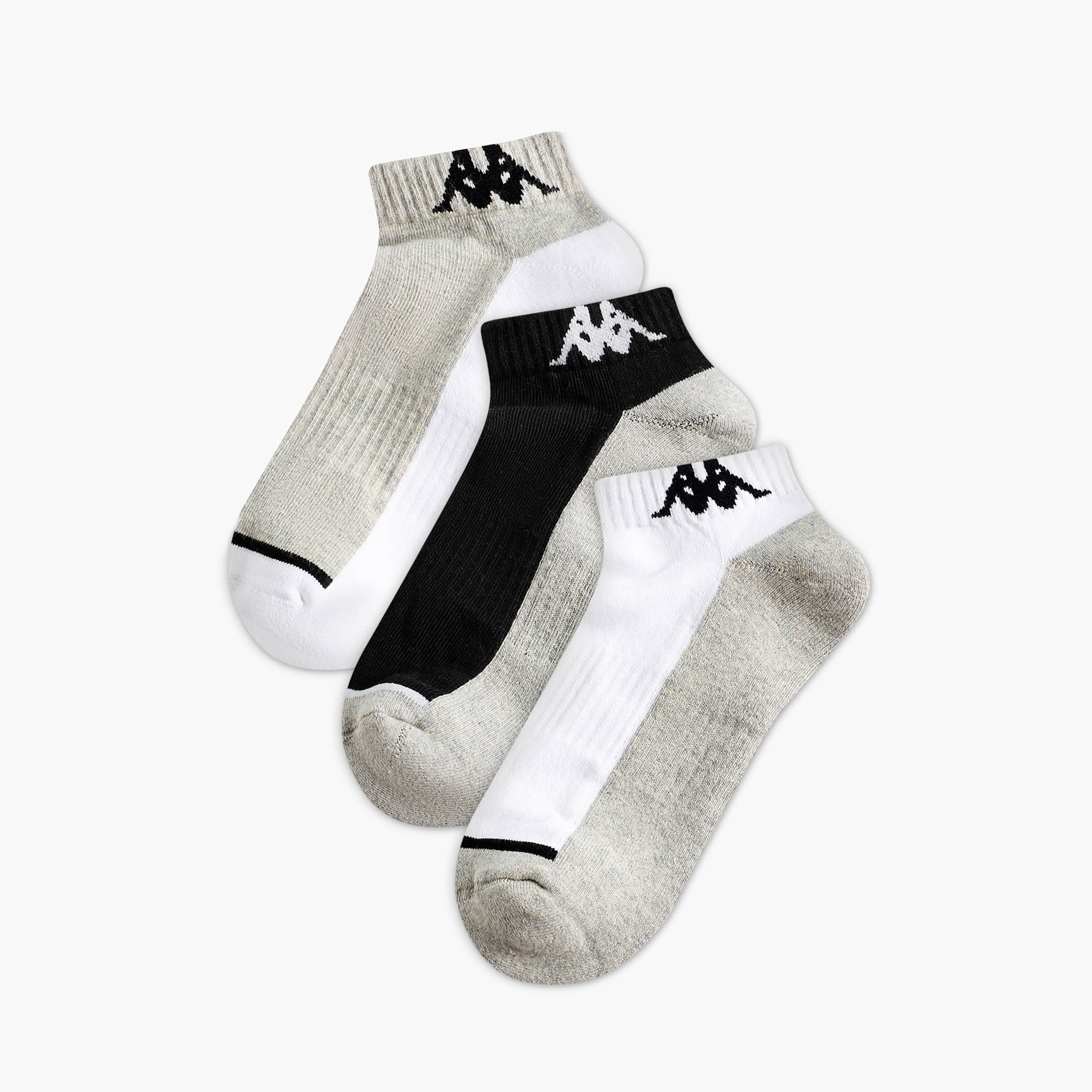 Kappa Men Ankle Length Socks Half Terry - Set of 3-men-socks-image-1