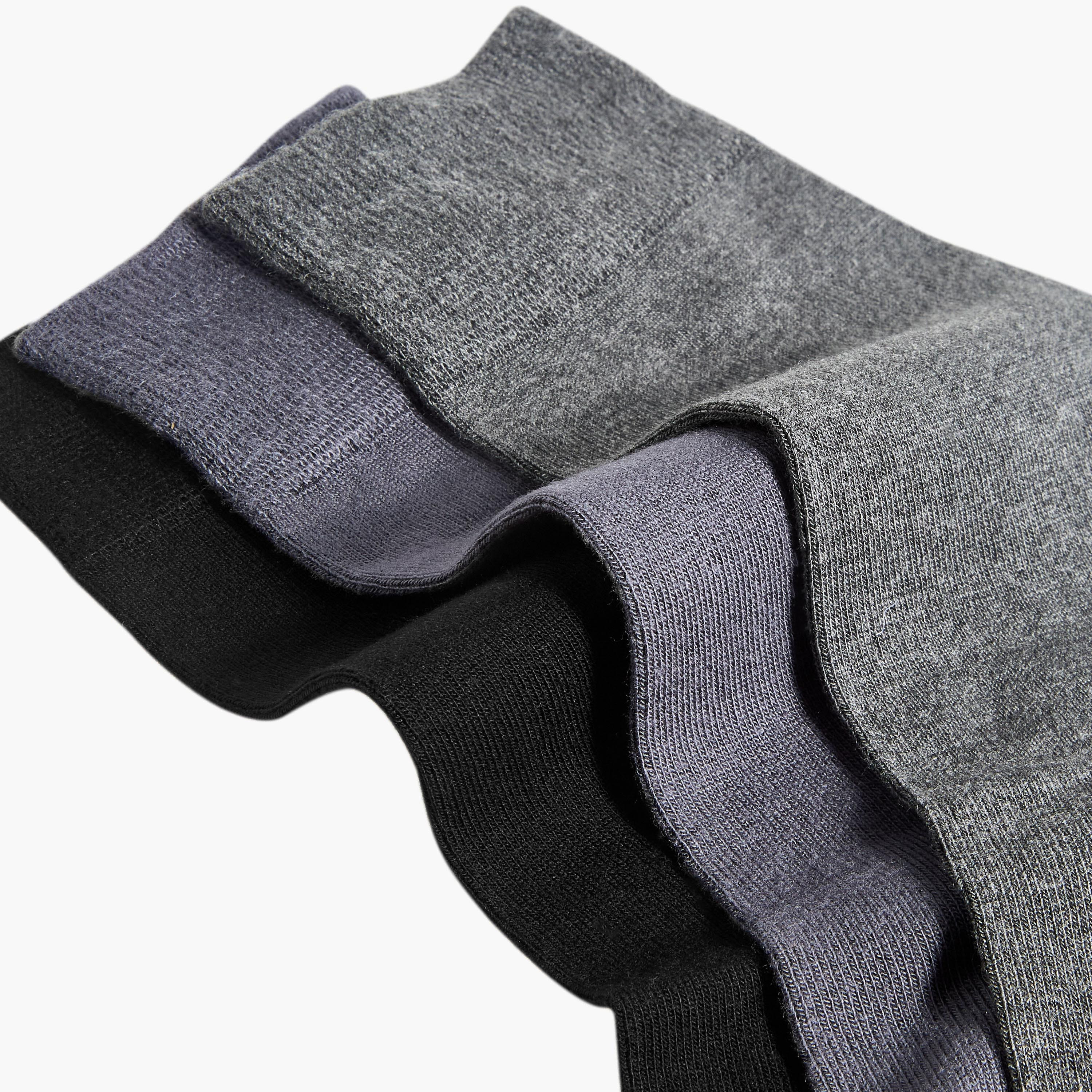 Men Non-Terry Crew Length Socks - Set of 3-men-socks-image-4