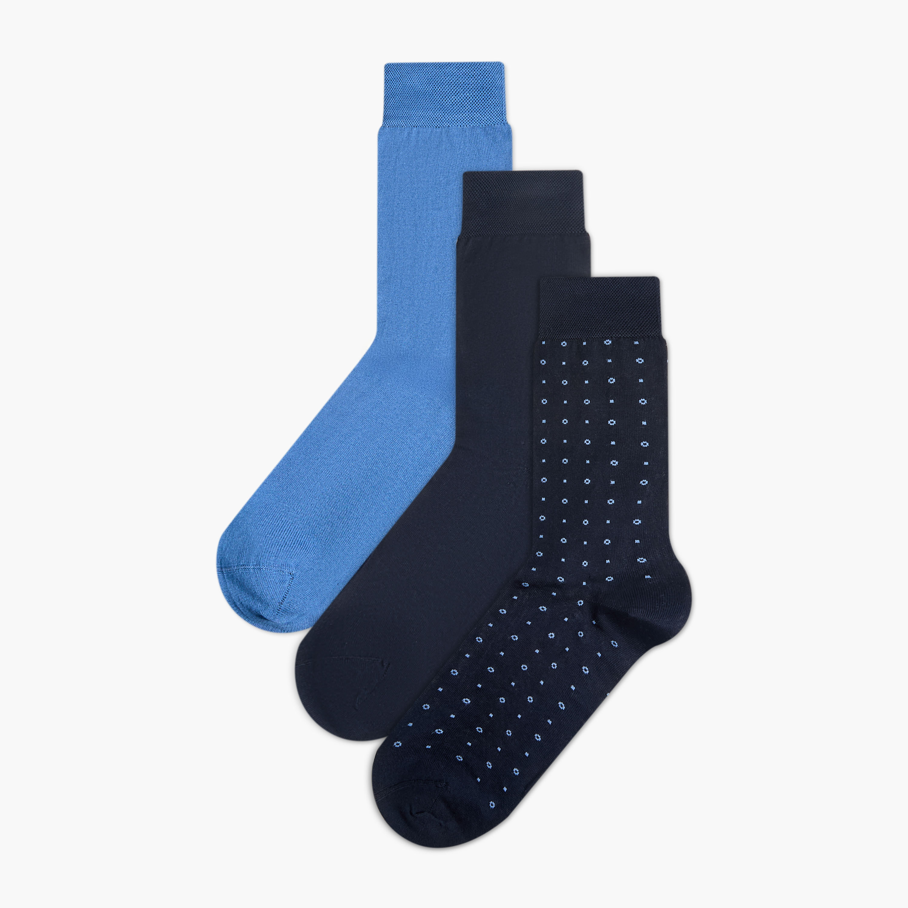 طقم جوارب 3 أزواج غير وبري بطول ربلة الساق للرجال-men-socks-image-1