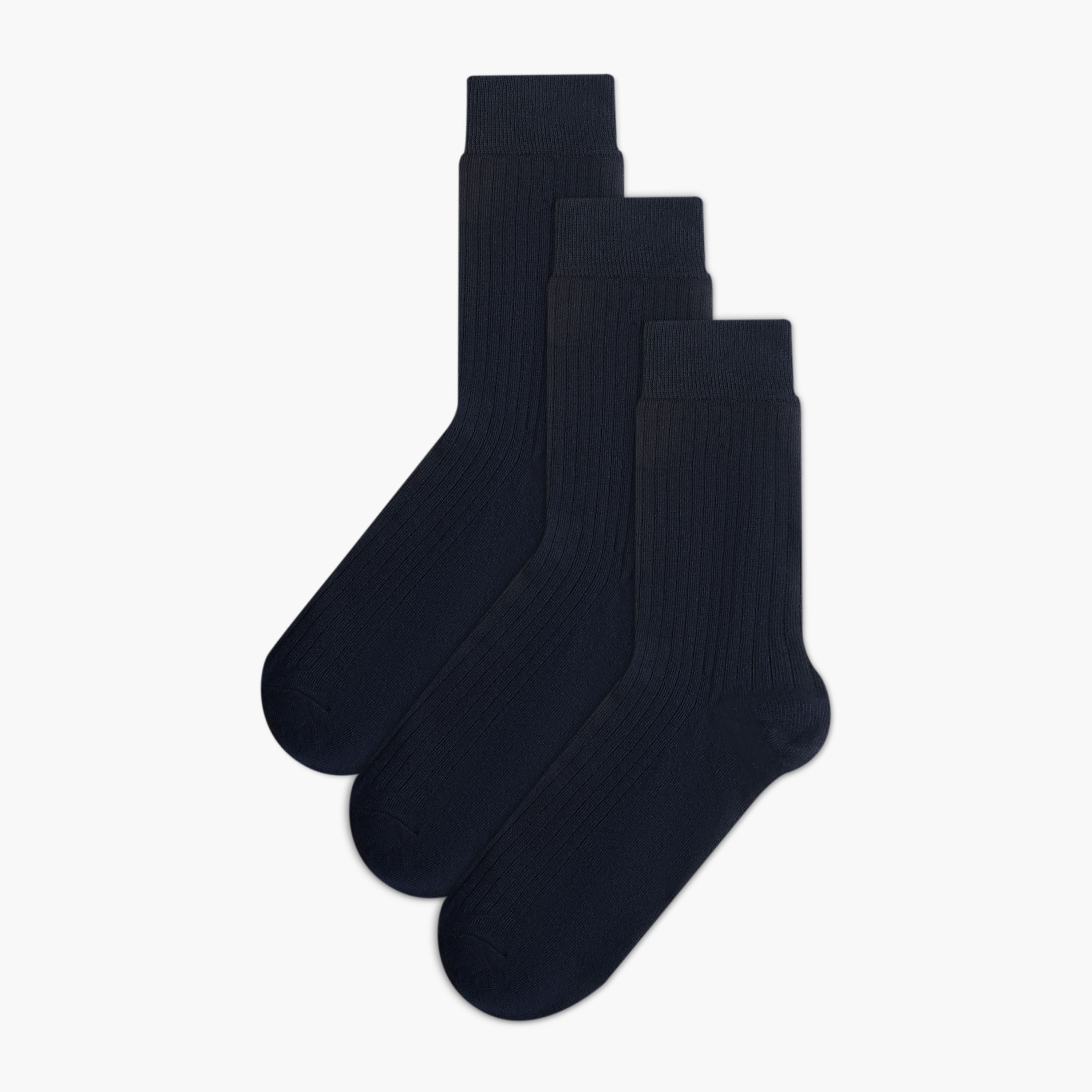 طقم جوارب رجالي 3 أزواج بدون تيري متوسطة الطول-men-socks-image-1