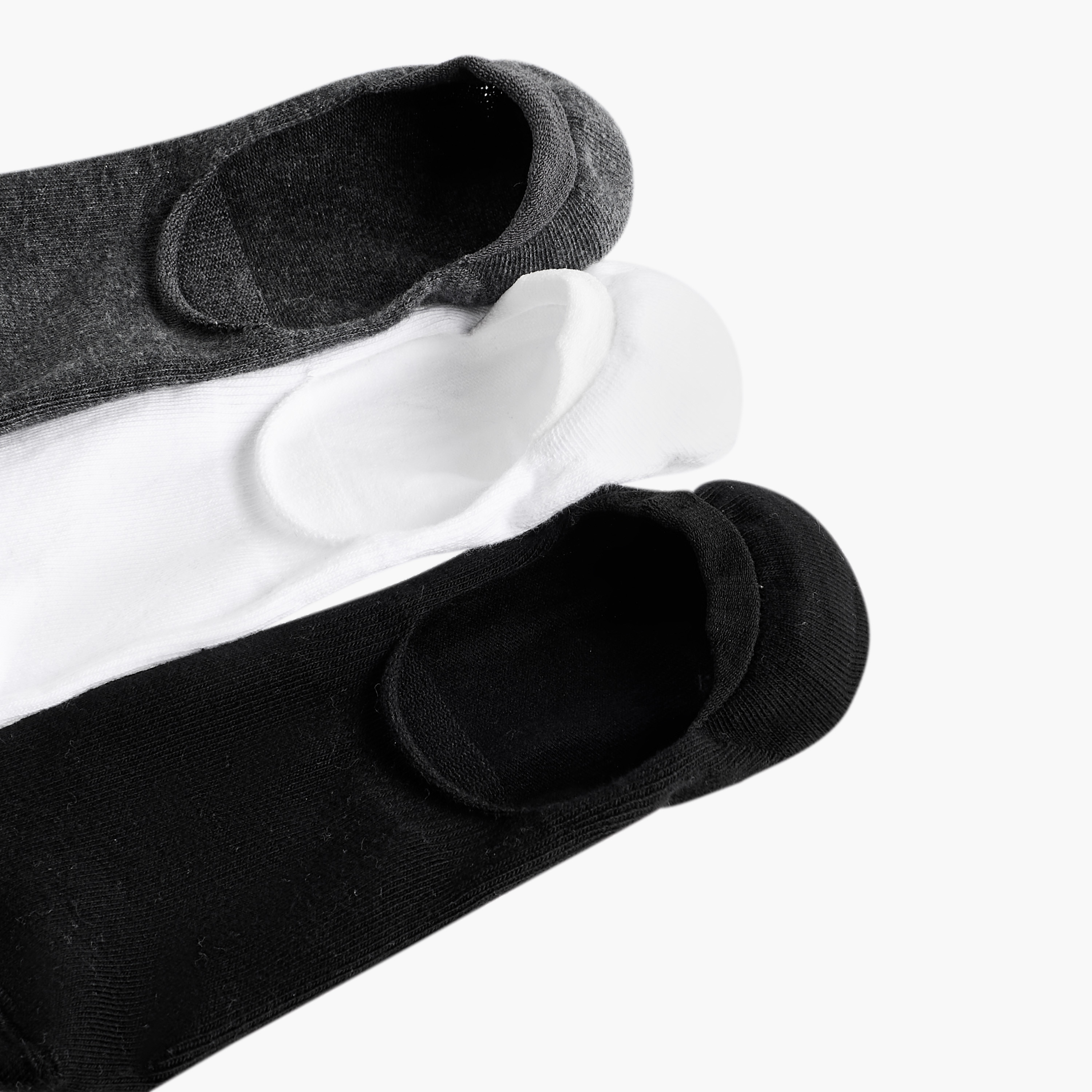 طقم جوارب غير مرئية بدون تيري 3 أزواج للرجال-men-socks-image-4