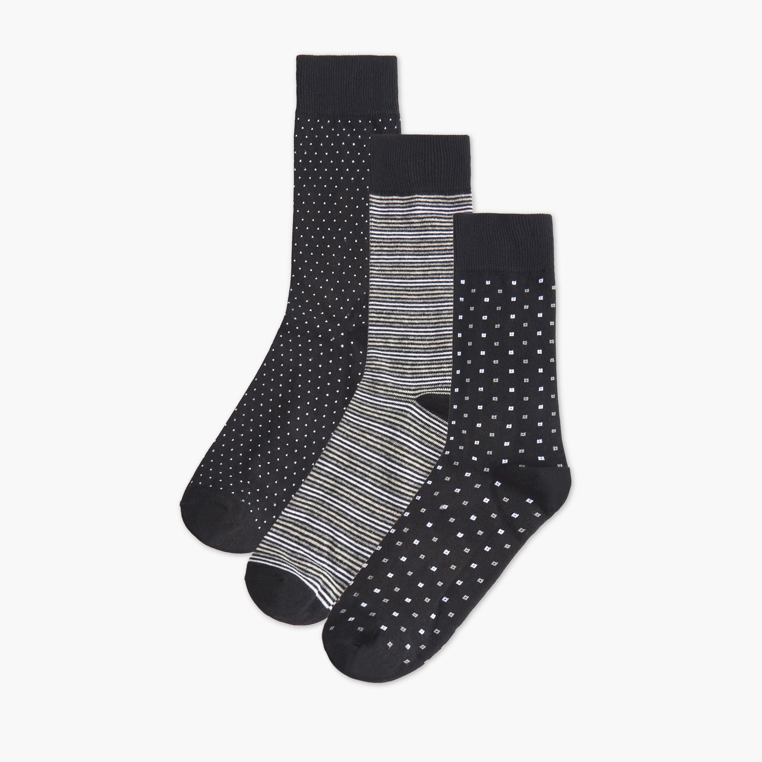 Men Socks Non Terry Printed - Set of 3-men-socks-image-1