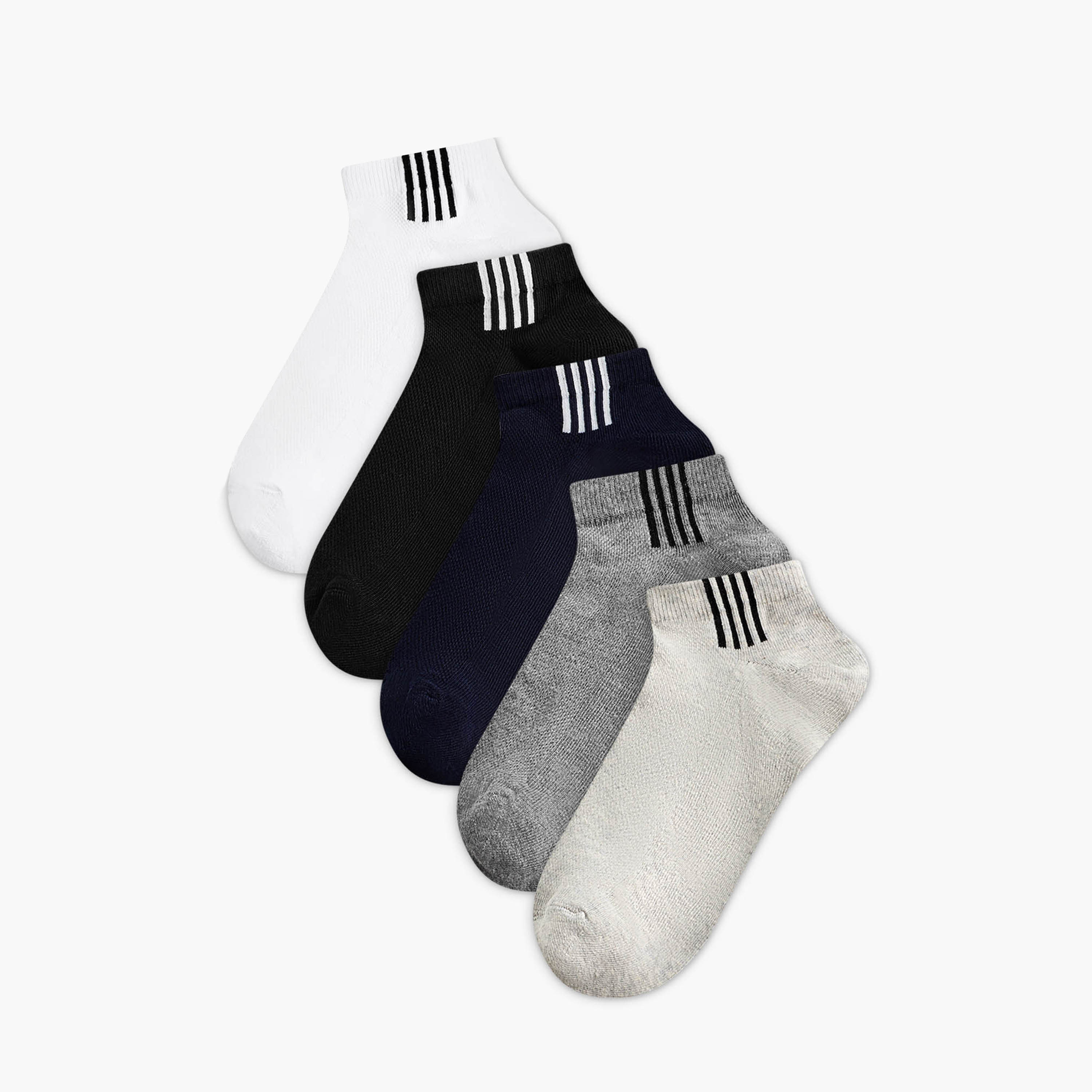Men Socks Ankle Length Non Terry - Set of 5-men-socks-image-1
