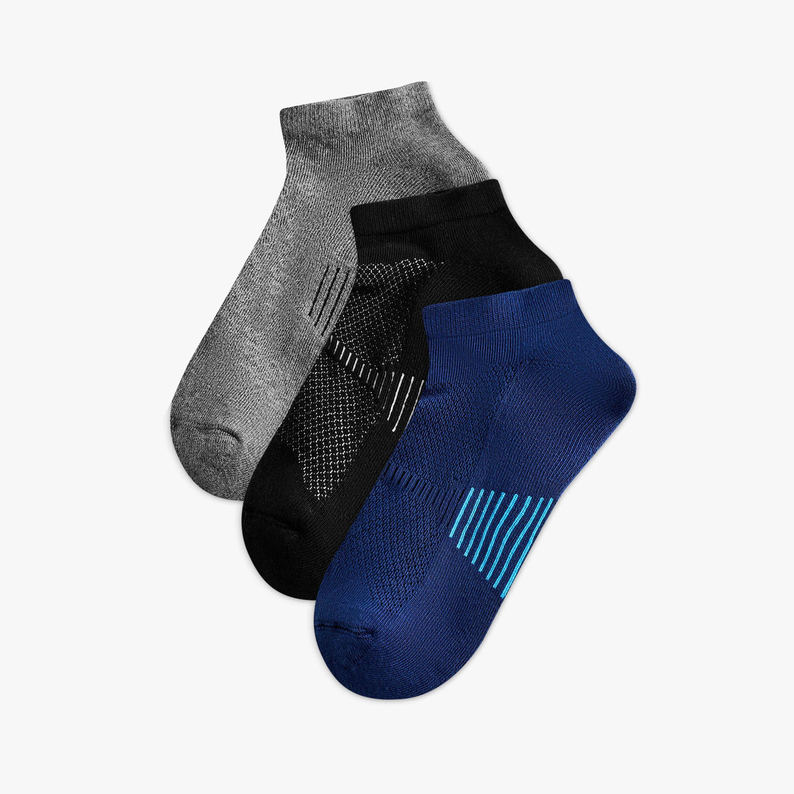 Men Socks Ankle Length Half Terry - Set of 3-men-socks-image-1