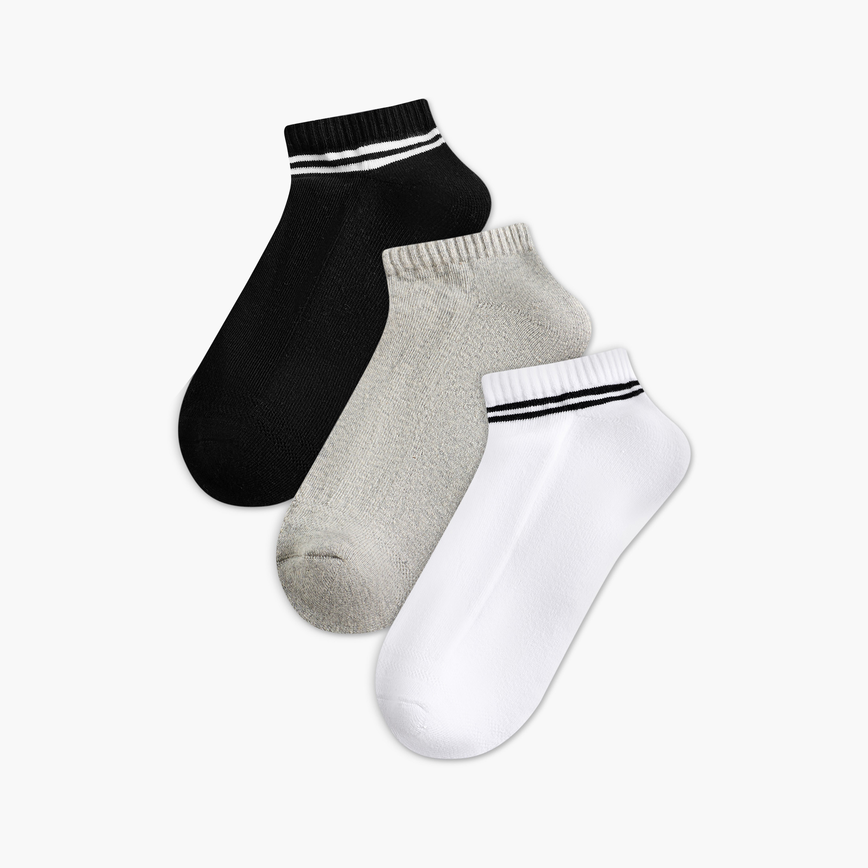 Men Socks Ankle Length Half Terry - Set of 3-men-socks-image-1