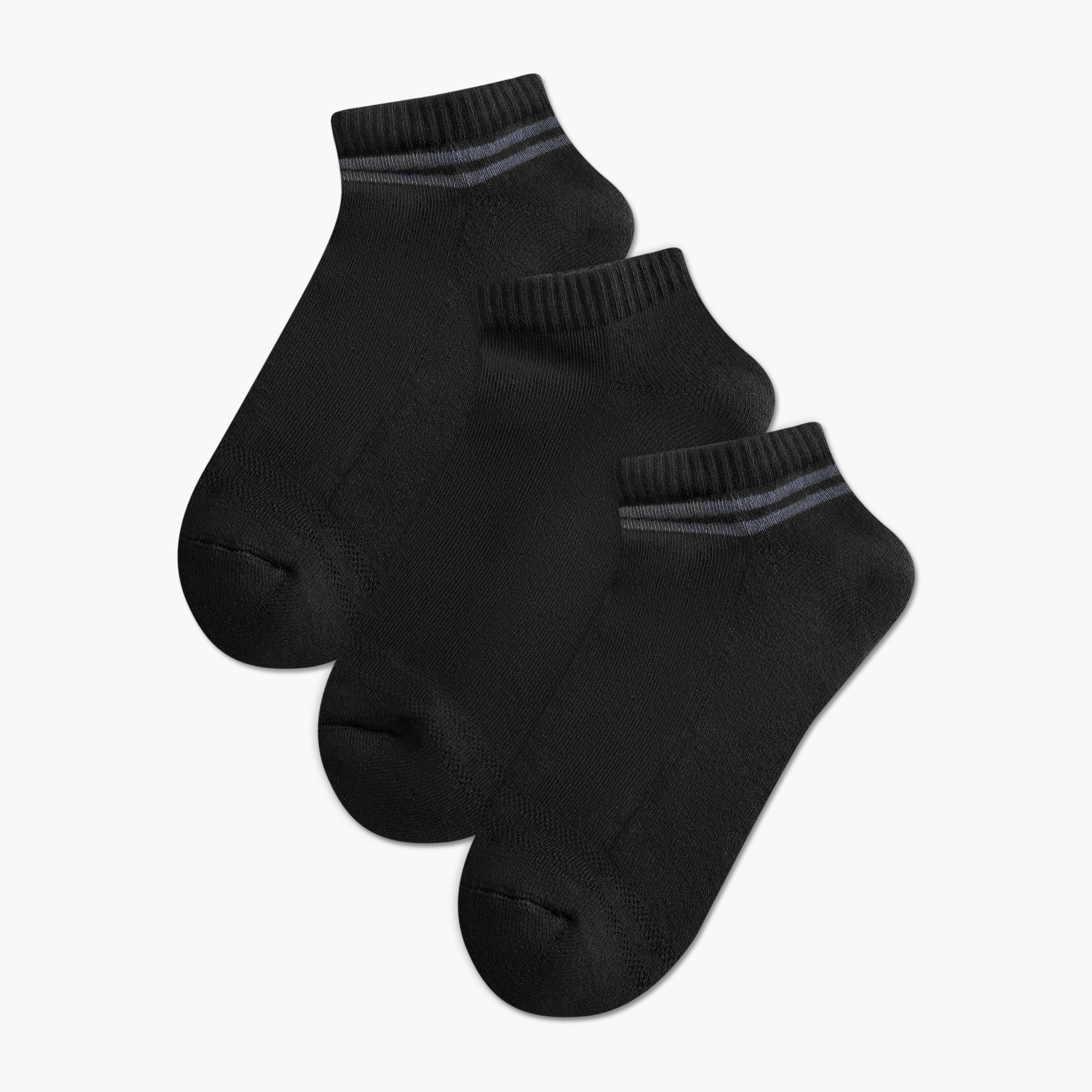 طقم جوارب نصف تيري 3 أزواج بطول الكاحل للرجال-men-socks-image-1
