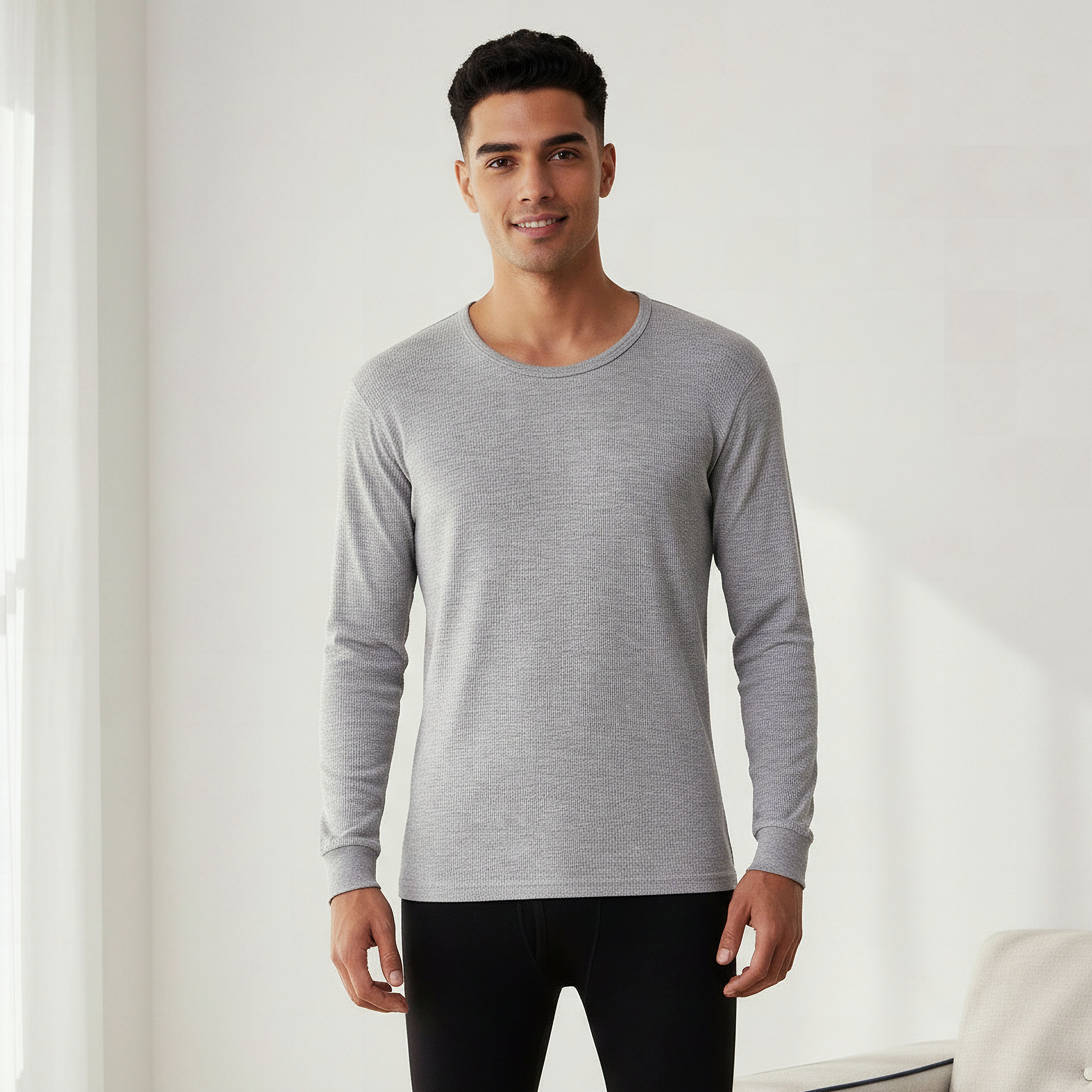 Men Cotton Thermal T-shirt-men-clothing-innerwear-thermals-image-1