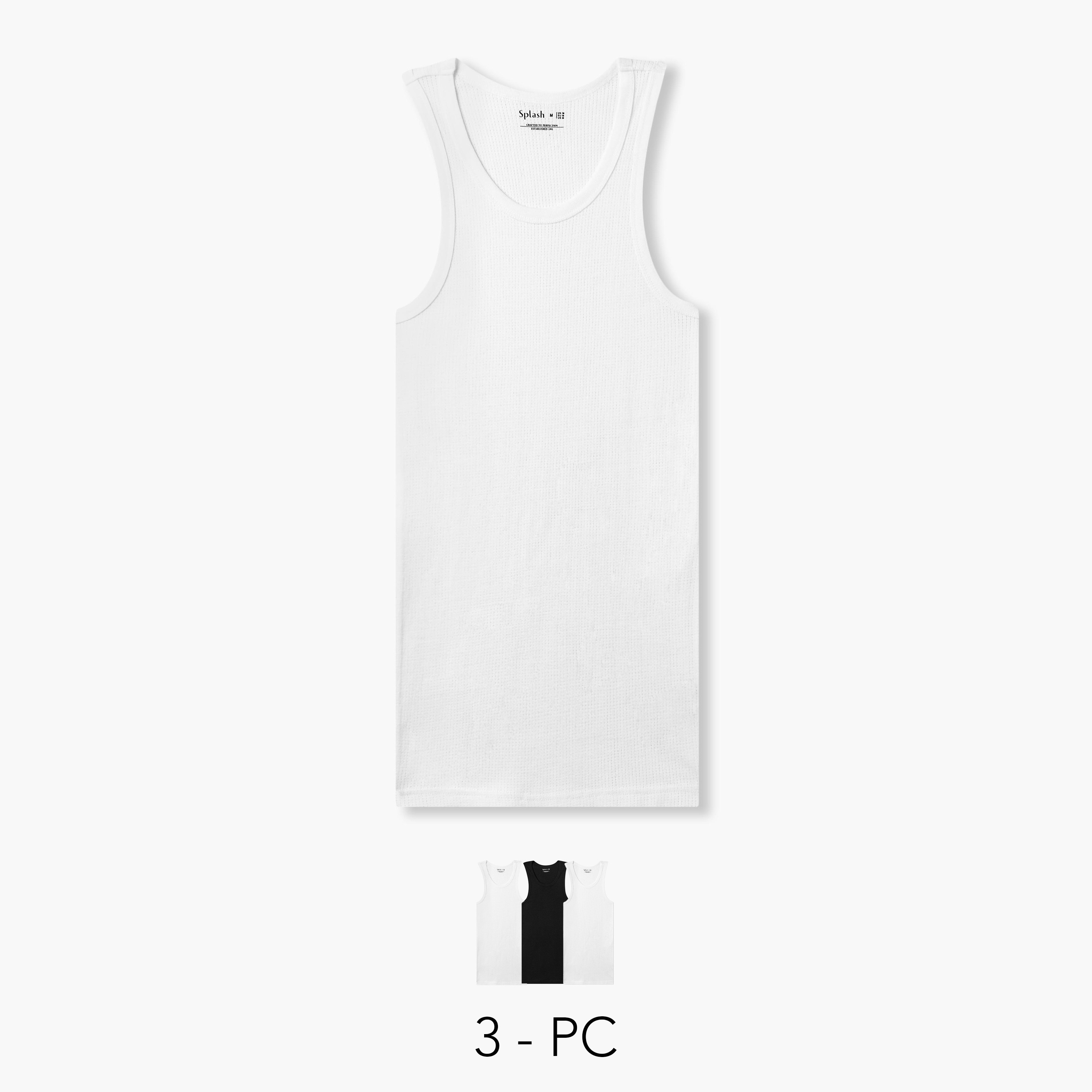 Men Ribbed Cotton Vest - Pack of 3-men-clothing-innerwear-vests-image-1