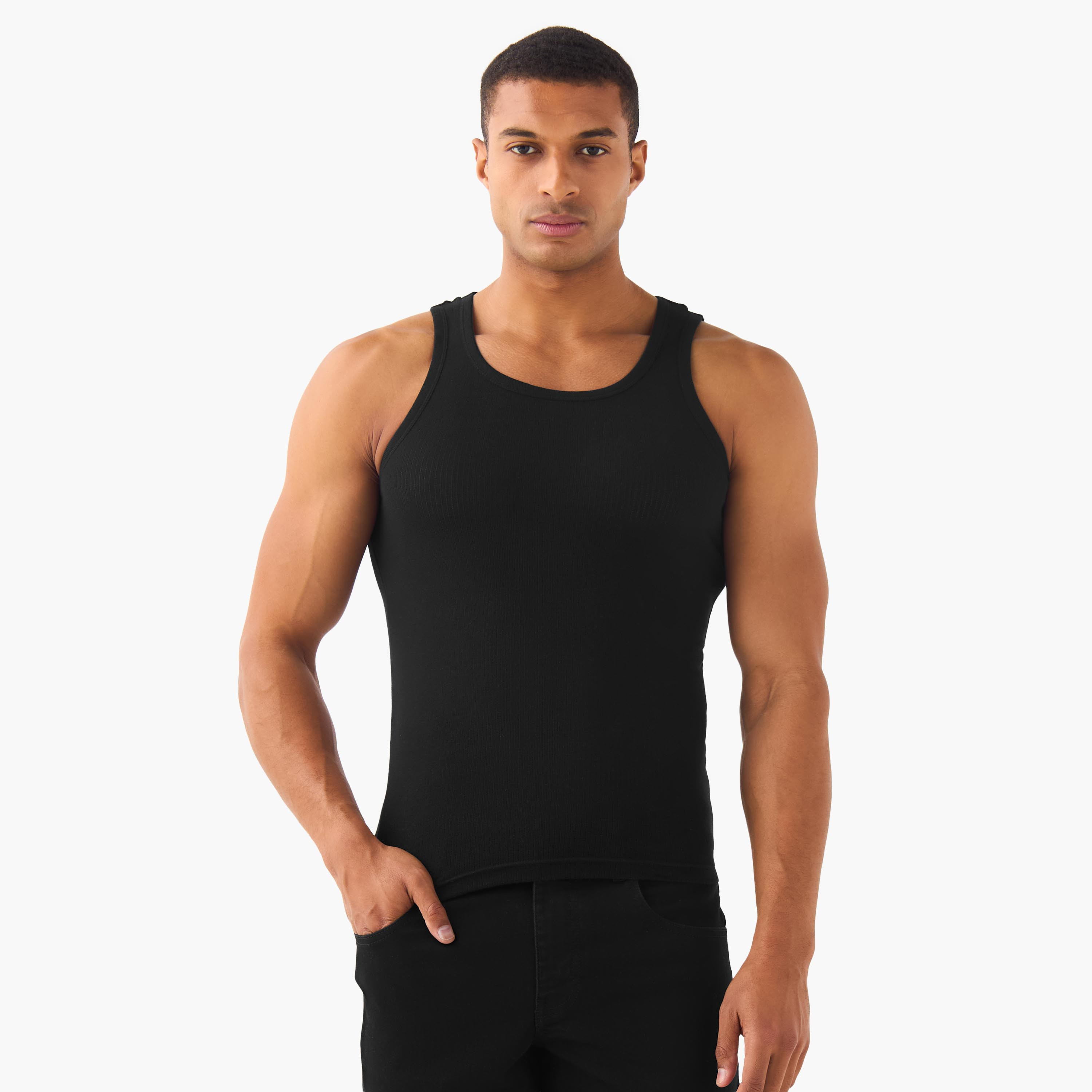 Men Ribbed Cotton Vest - Pack of 3-men-clothing-innerwear-vests-image-4