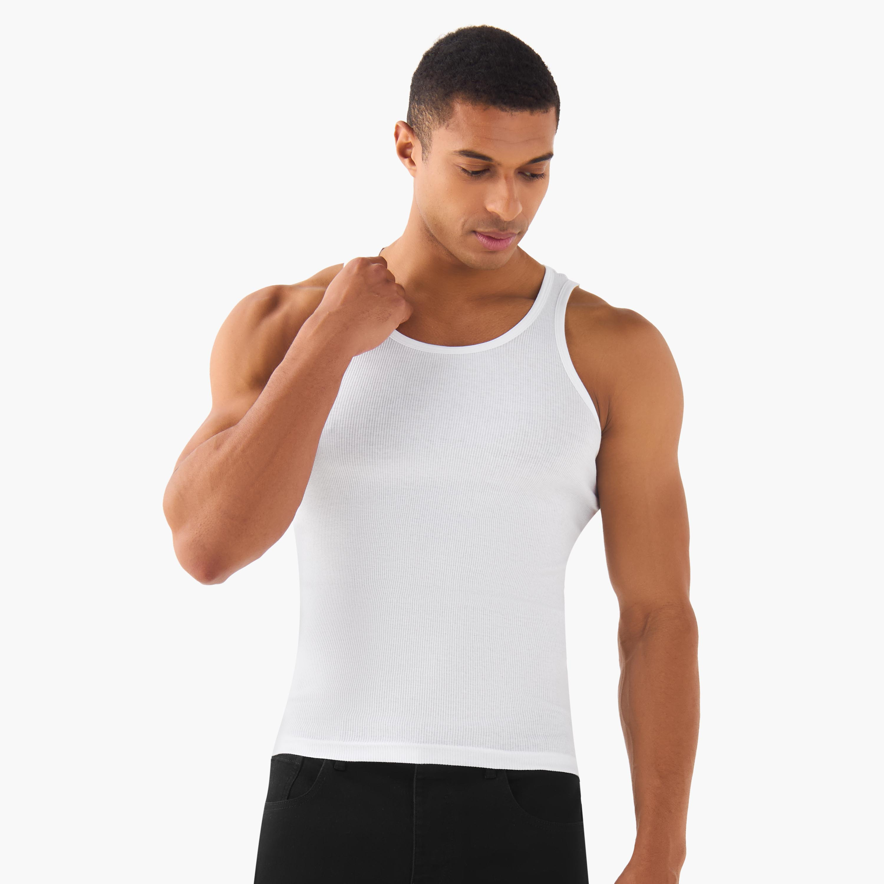 Men Ribbed Cotton Vest - Pack of 3-men-clothing-tshirtsandpolos-vests-image-2