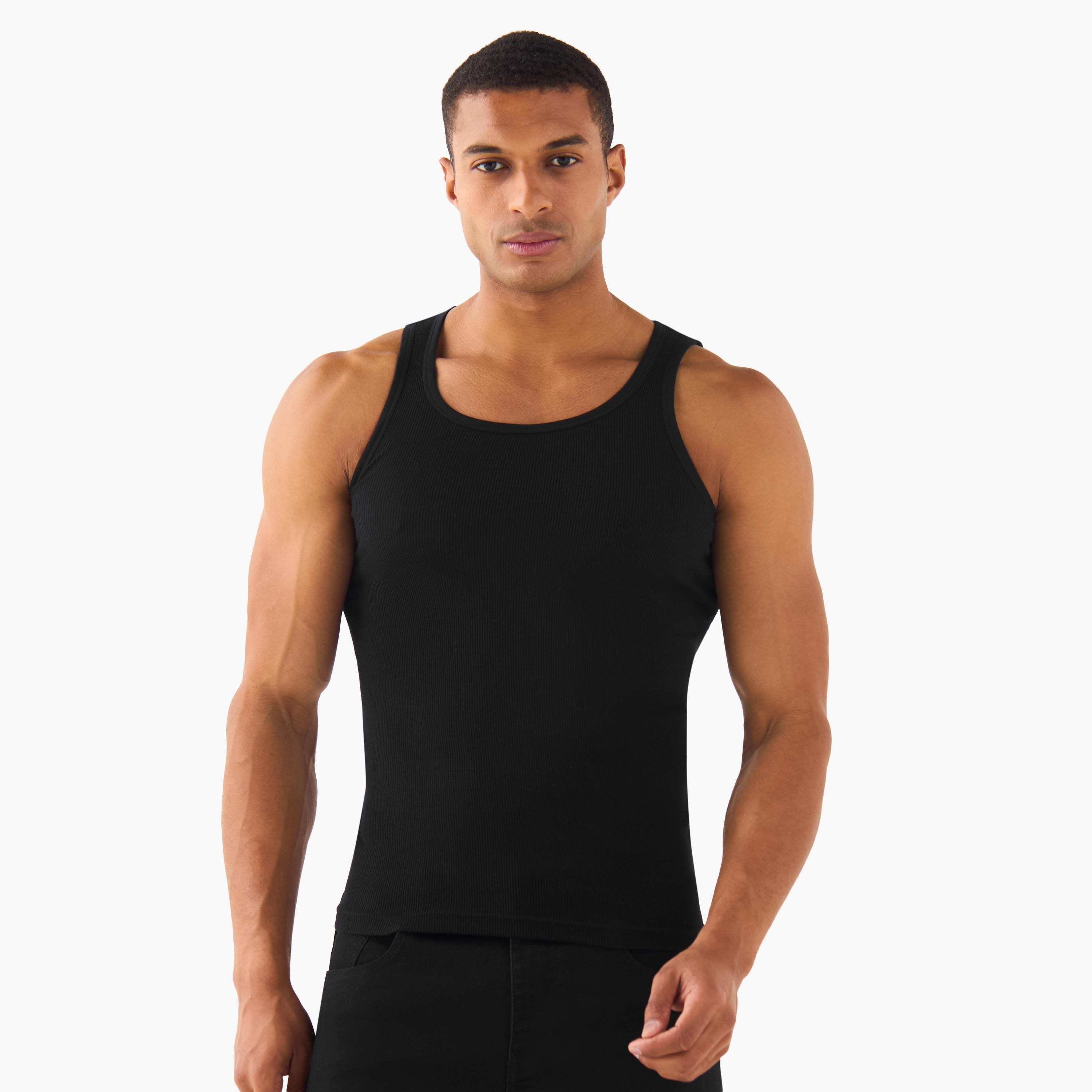 Men Ribbed Cotton Vest - Pack of 3-men-clothing-innerwear-vests-image-3