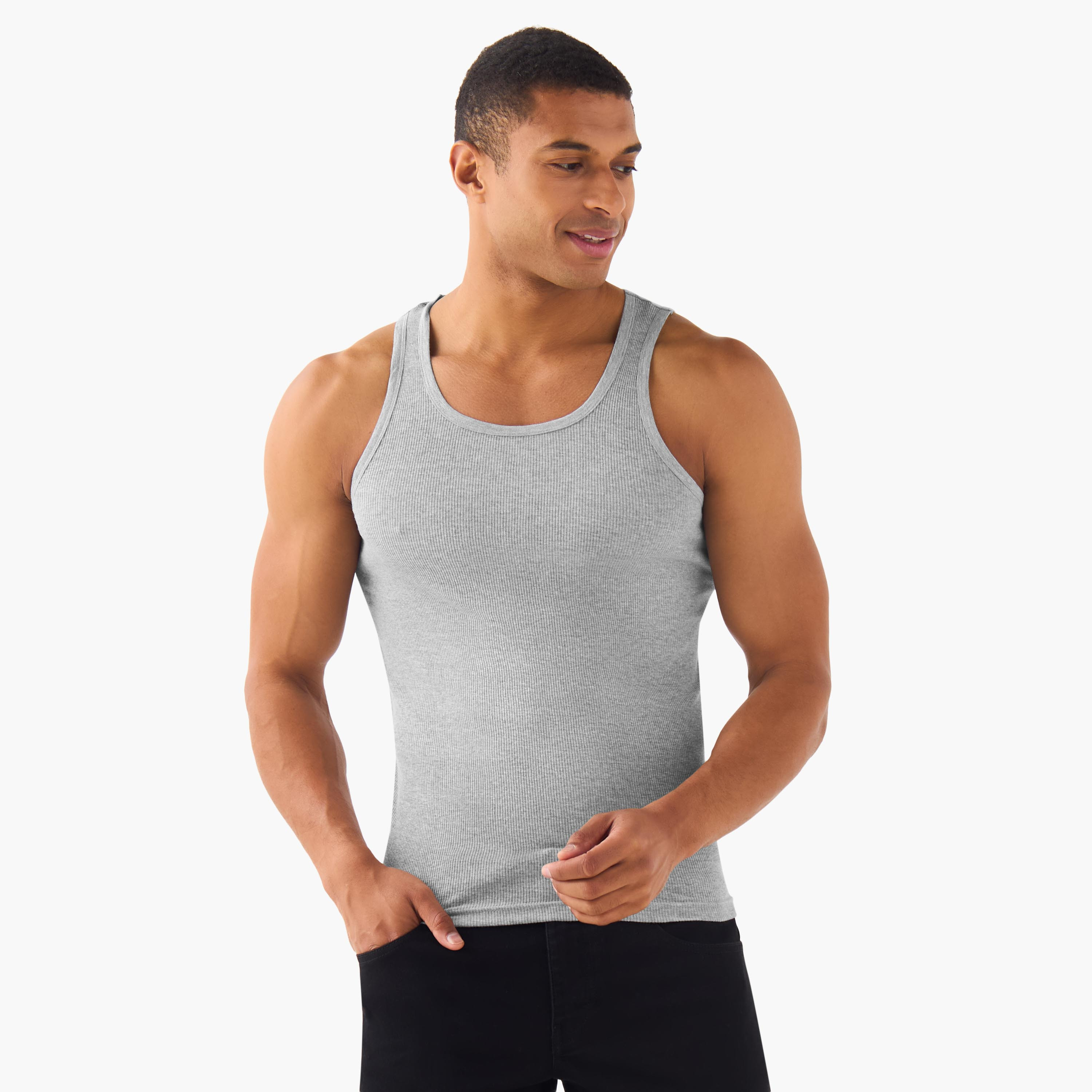 Men Ribbed Cotton Vest - Pack of 3-men-clothing-innerwear-vests-image-4
