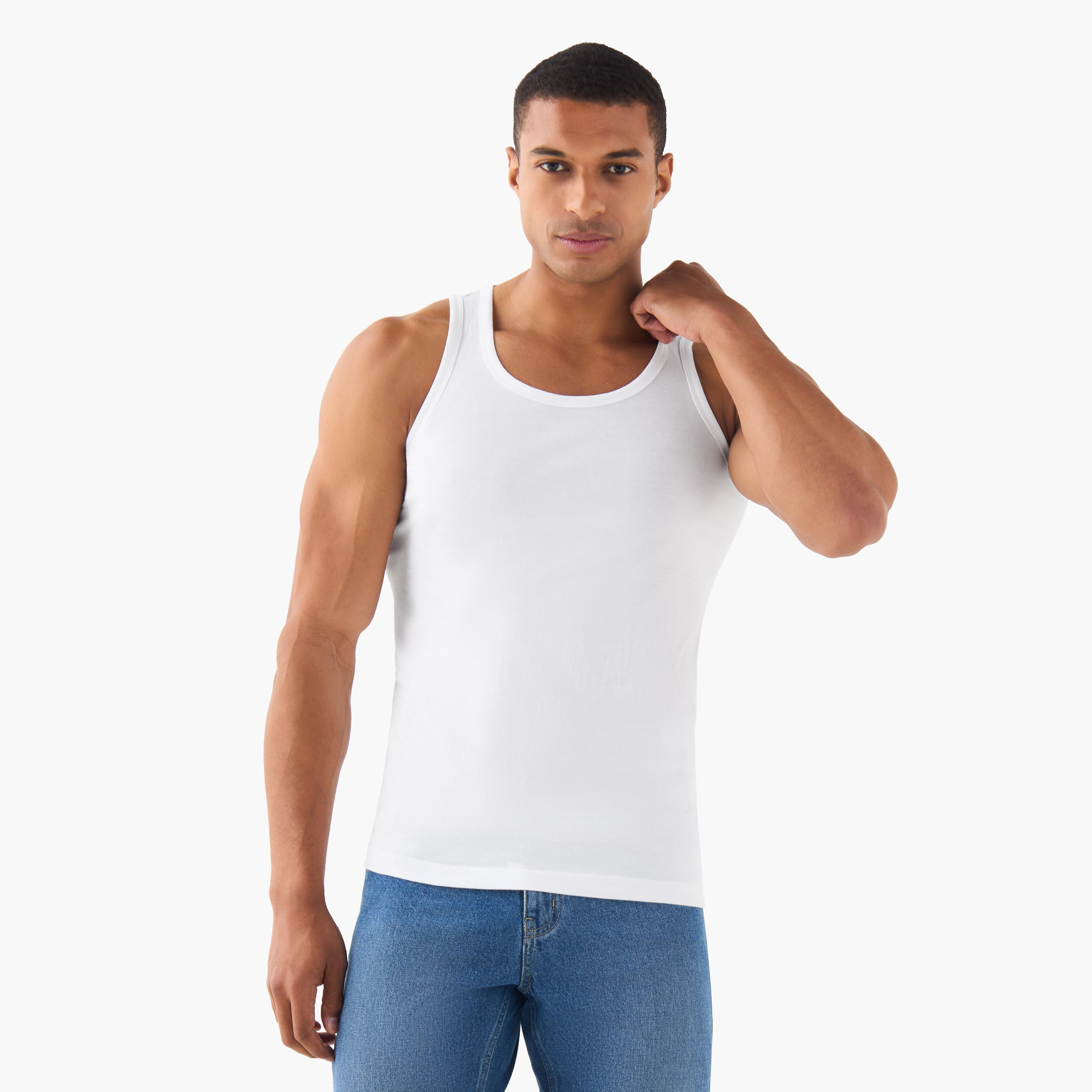Men Cotton Vest - Pack of 3-men-clothing-innerwear-vests-image-2