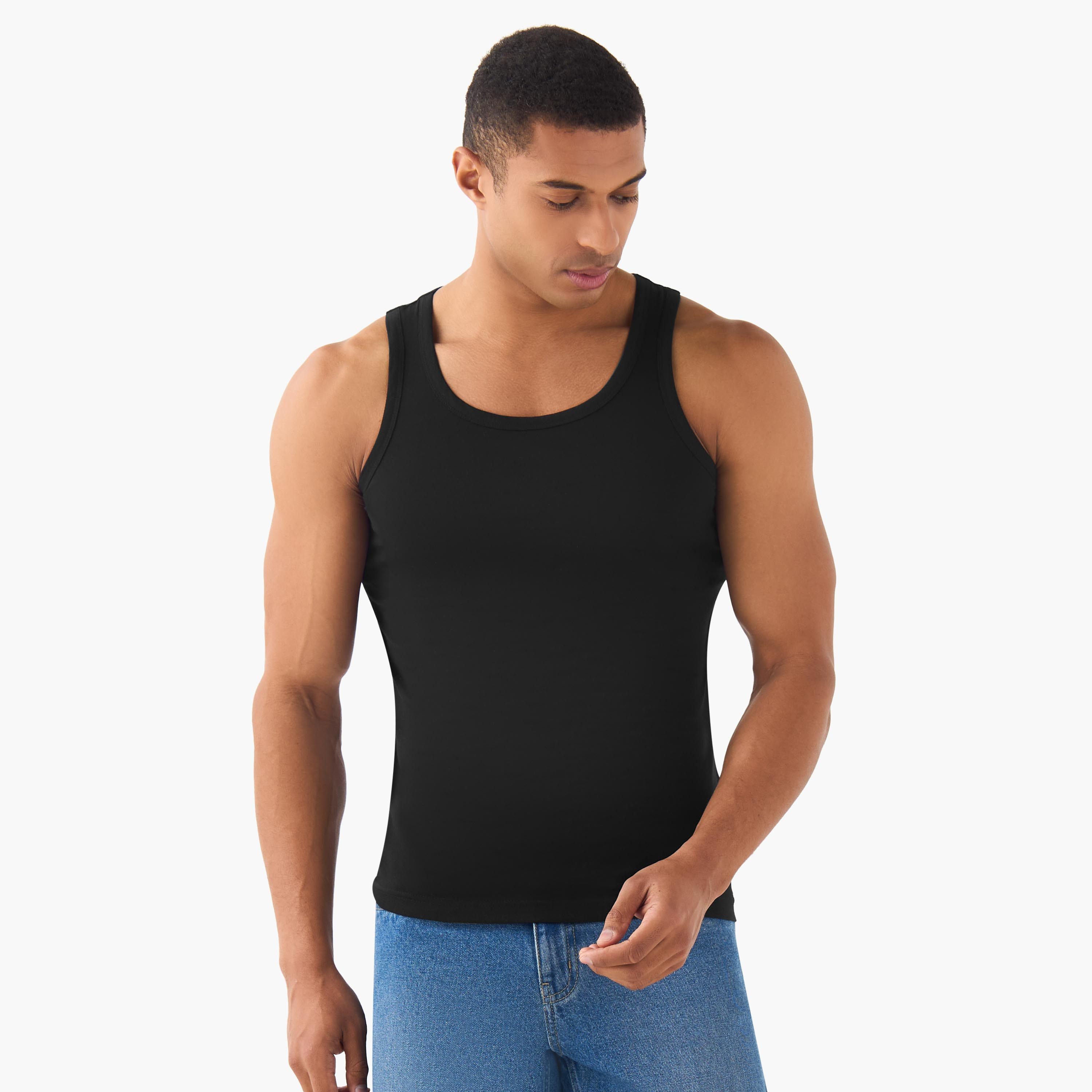 Men Ribbed Cotton Vest - Pack of 3-men-clothing-innerwear-vests-image-2