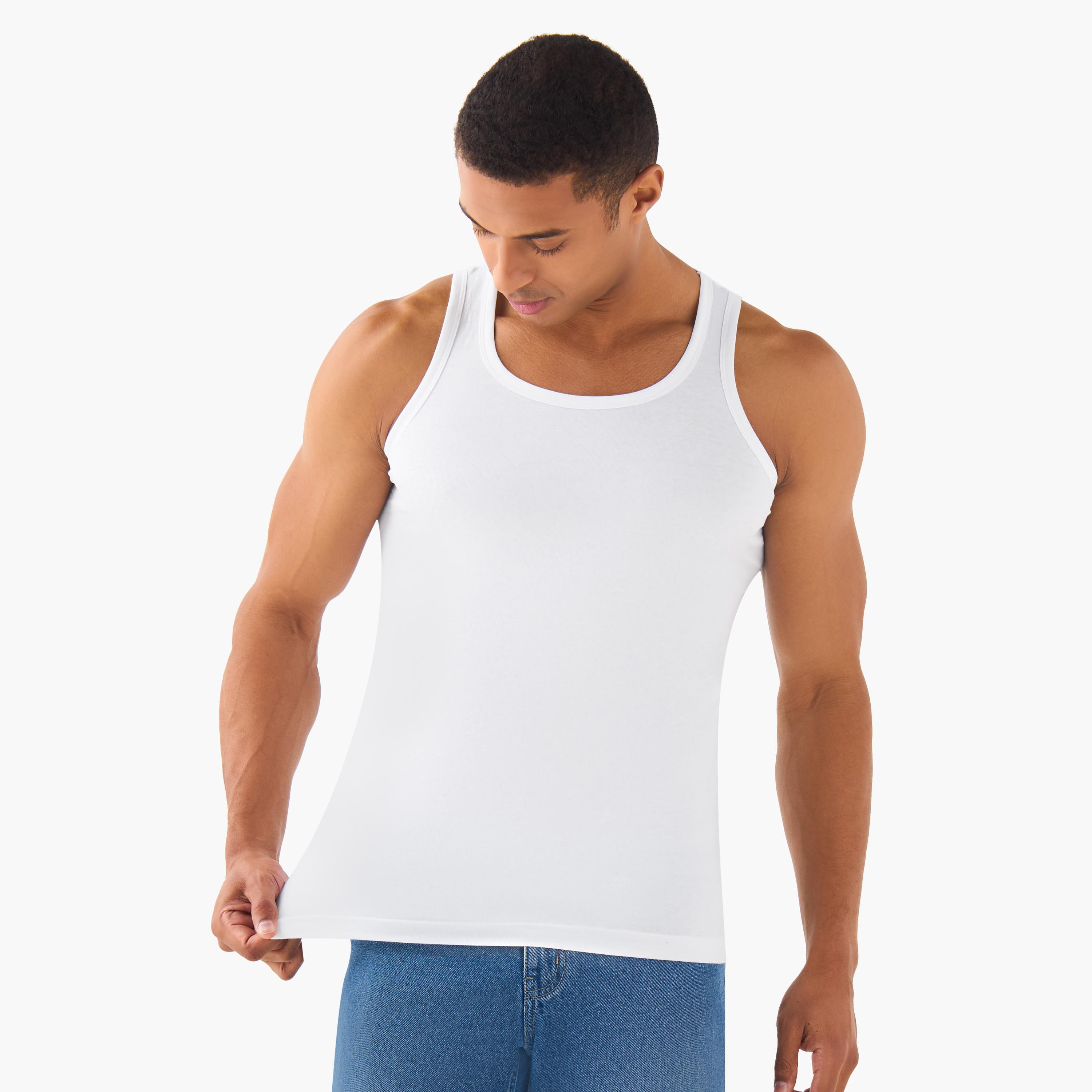 Men Ribbed Cotton Vest - Pack of 3-men-clothing-innerwear-vests-image-3