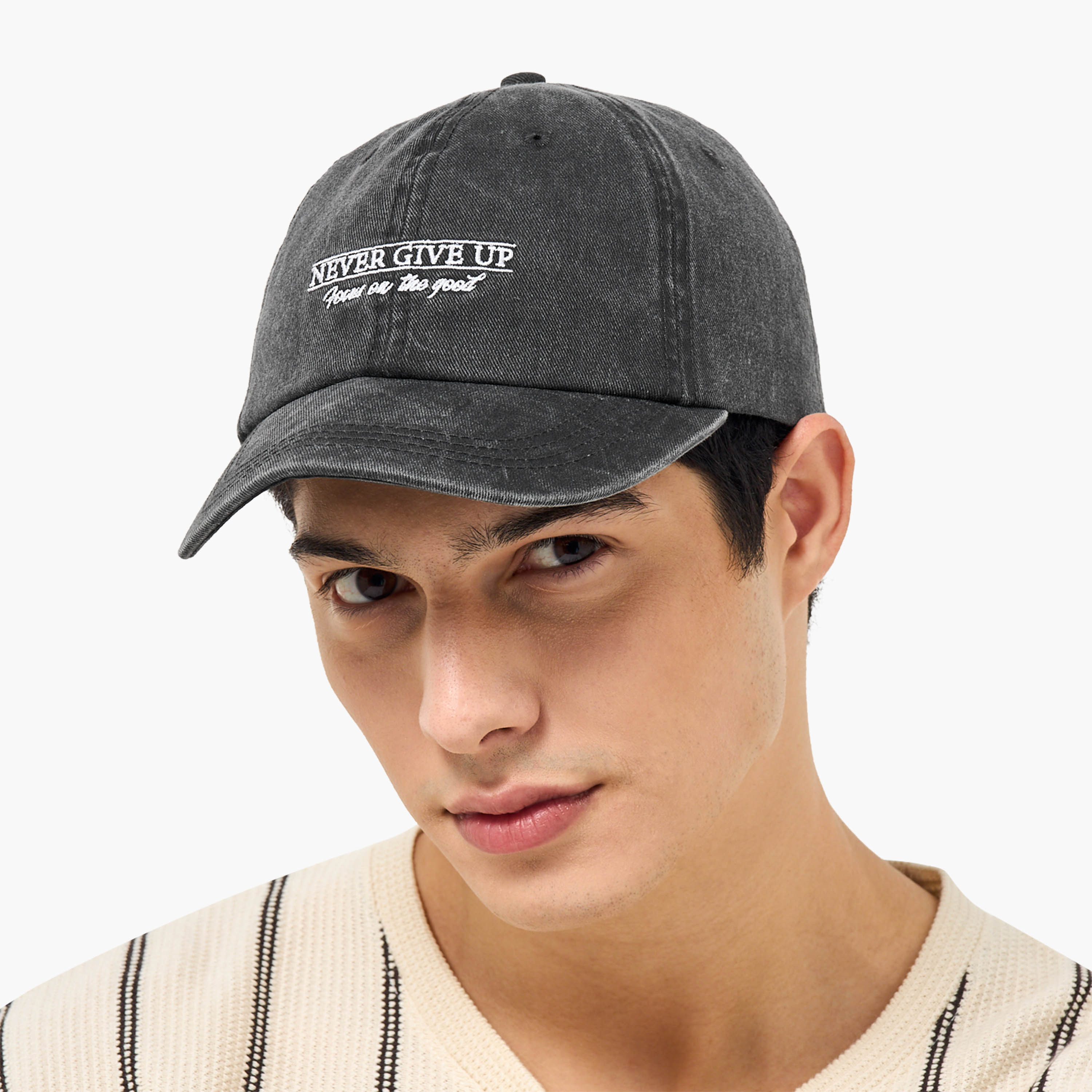 Men Cap with Slogan Embroidered Design-men-caps-image-2