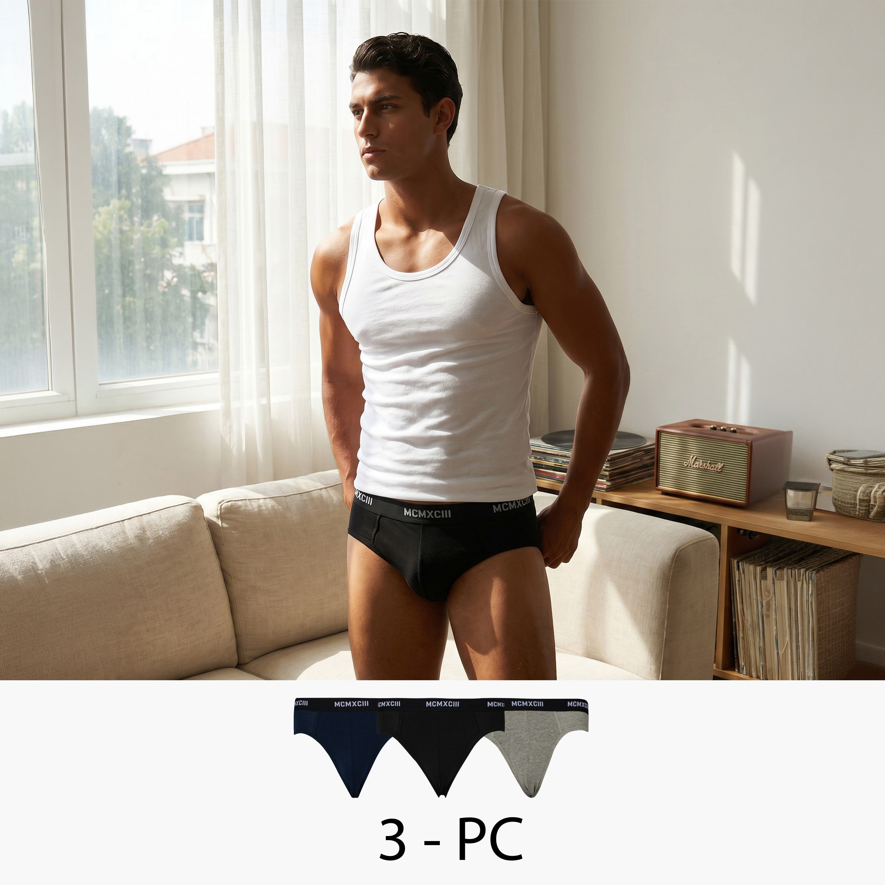 Assorted Cotton Briefs - Pack of 3-men-clothing-innerwear-underwear-image-1