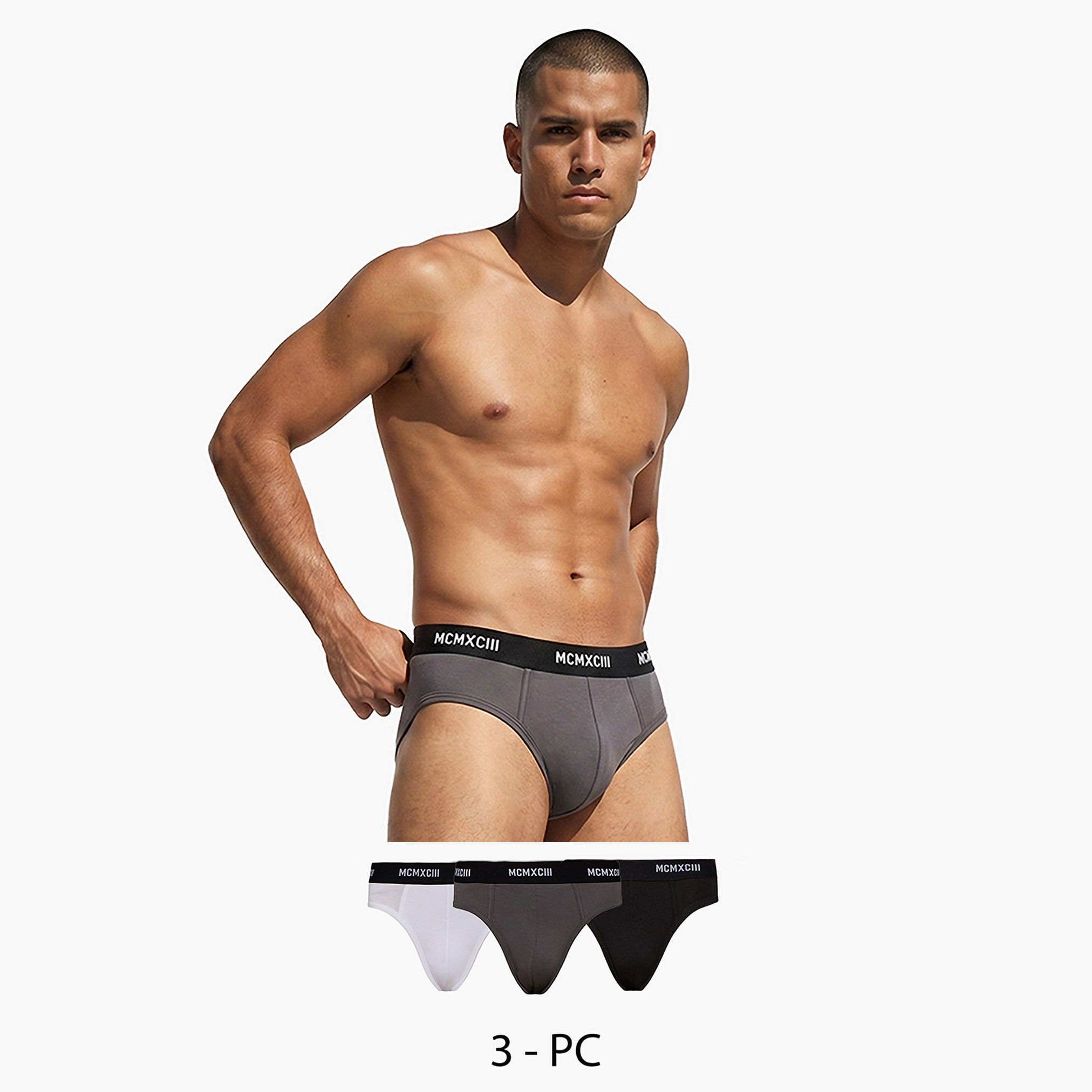 سراويل قطنية مريحة بخصر مطاطي طقم 3 قطع-men-clothing-innerwear-underwear-image-1
