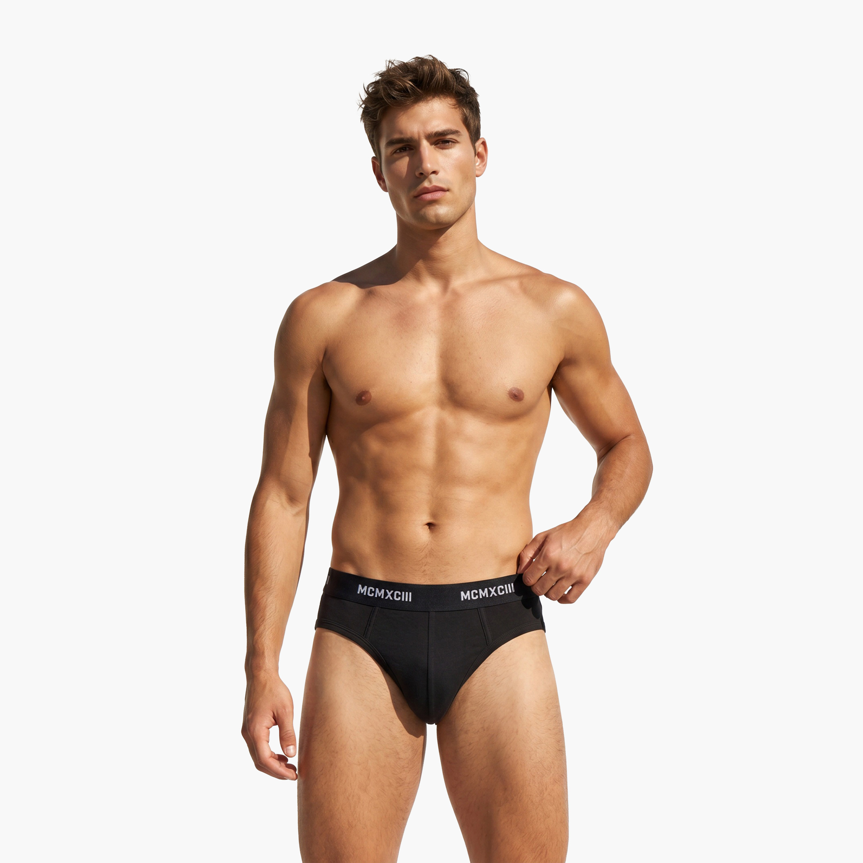سراويل قطنية مريحة بخصر مطاطي طقم 3 قطع-men-clothing-innerwear-underwear-image-3