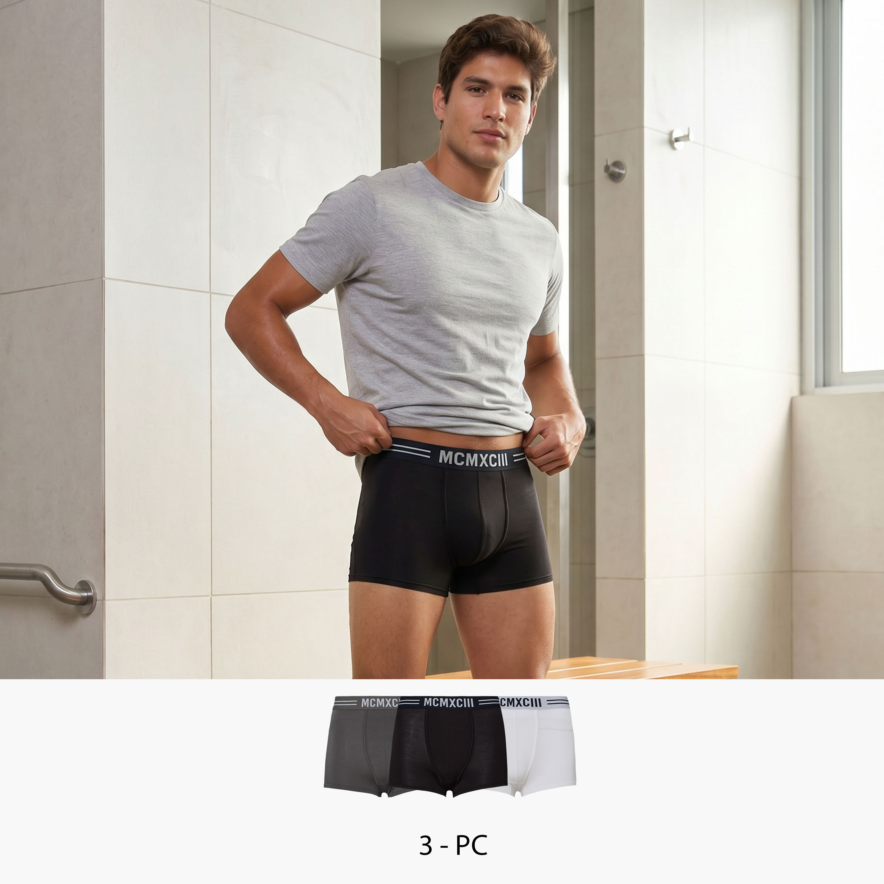 بوكسر بخصر مطاطي بطبعات - طقم من 3 قطع-men-clothing-innerwear-underwear-image-1