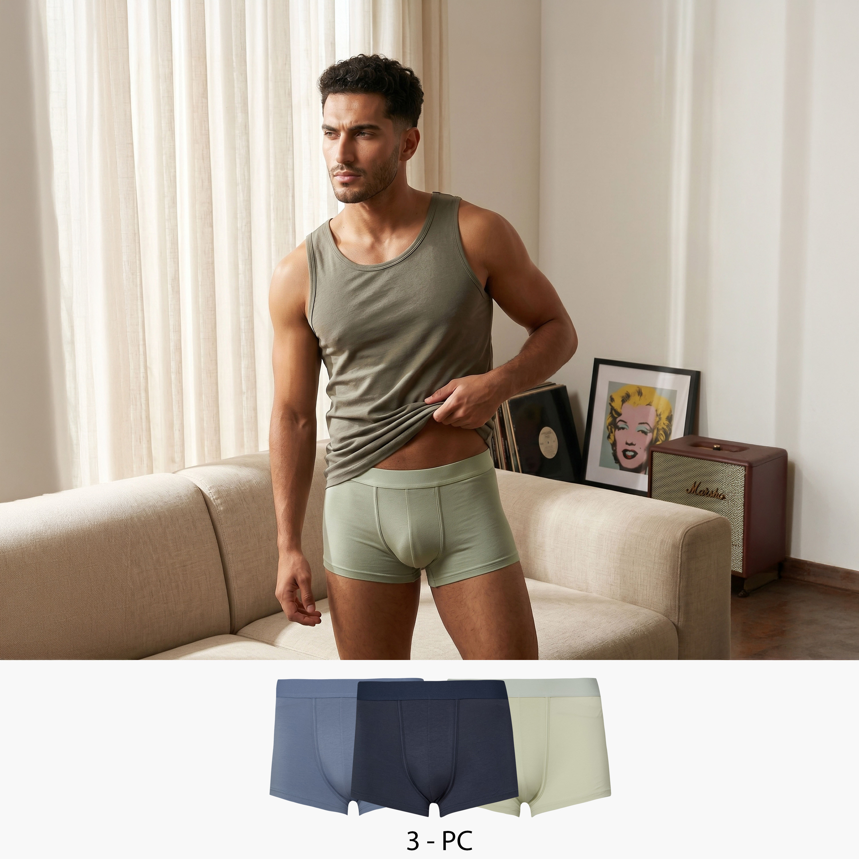 طقم سراويل ترانك داخلية 3 قطع بارزة الملمس-men-clothing-innerwear-underwear-image-1