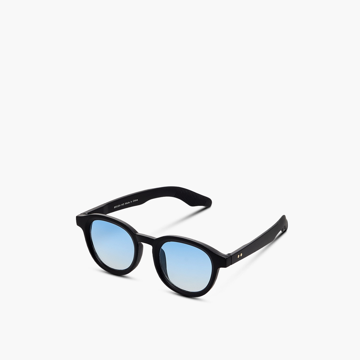 Men Round Blue Lens Sunglasses-men-sunglasses-image-1