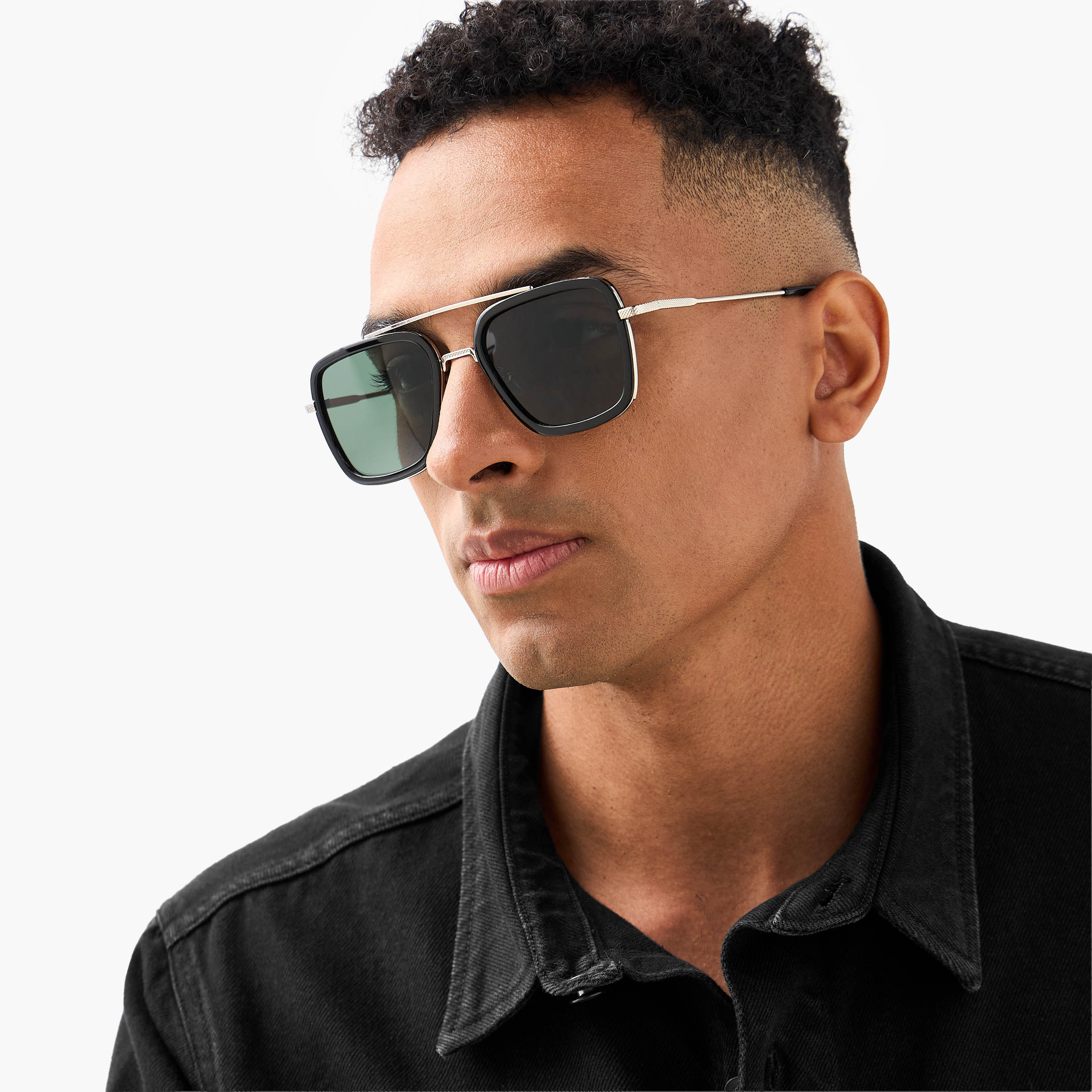 Men Square Frame Grey Lens Sunglasses-men-sunglasses-image-2