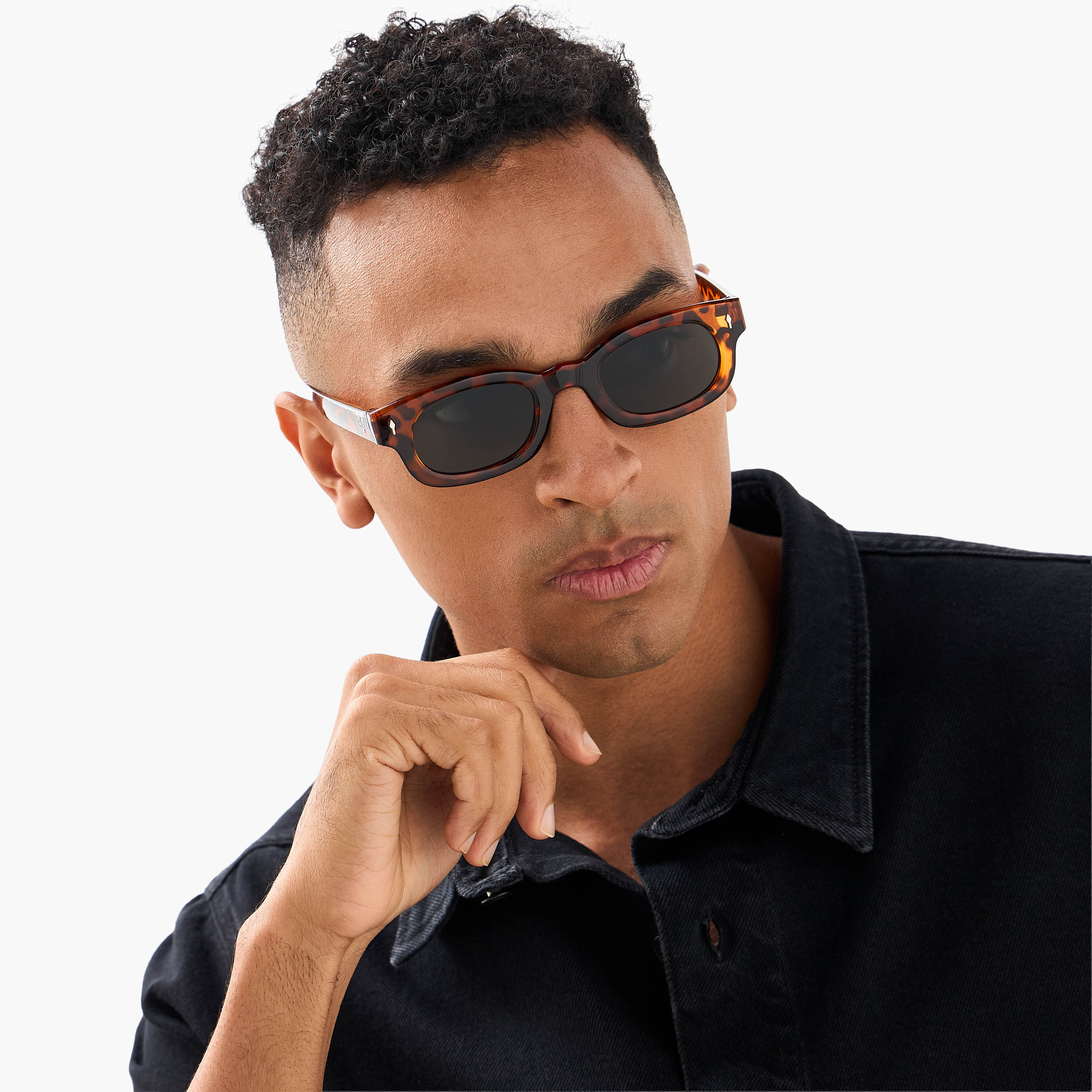 Men Rectangular Grey Lens Sunglasses-men-sunglasses-image-2
