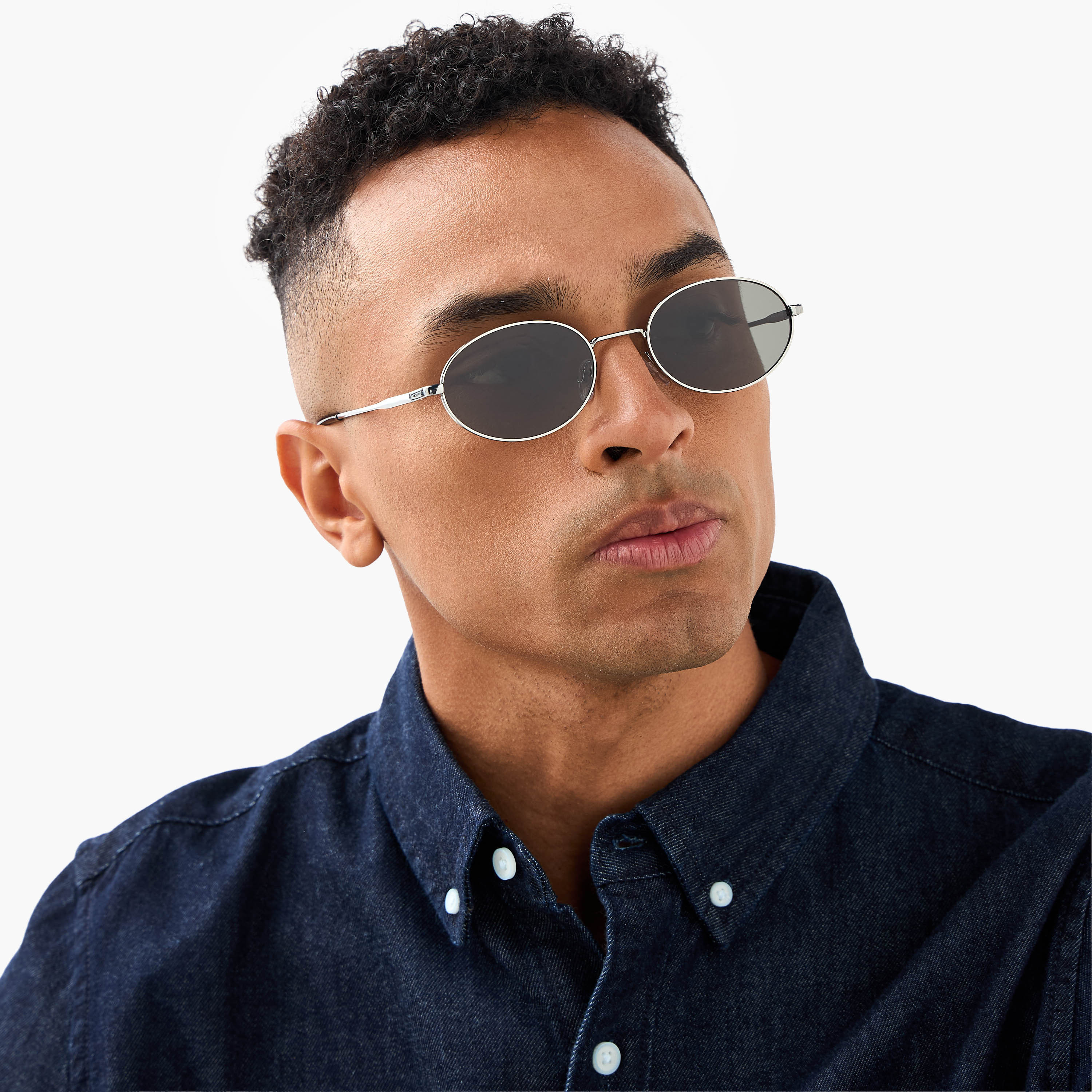 Men Oval Grey Lens Sunglasses-men-sunglasses-image-2