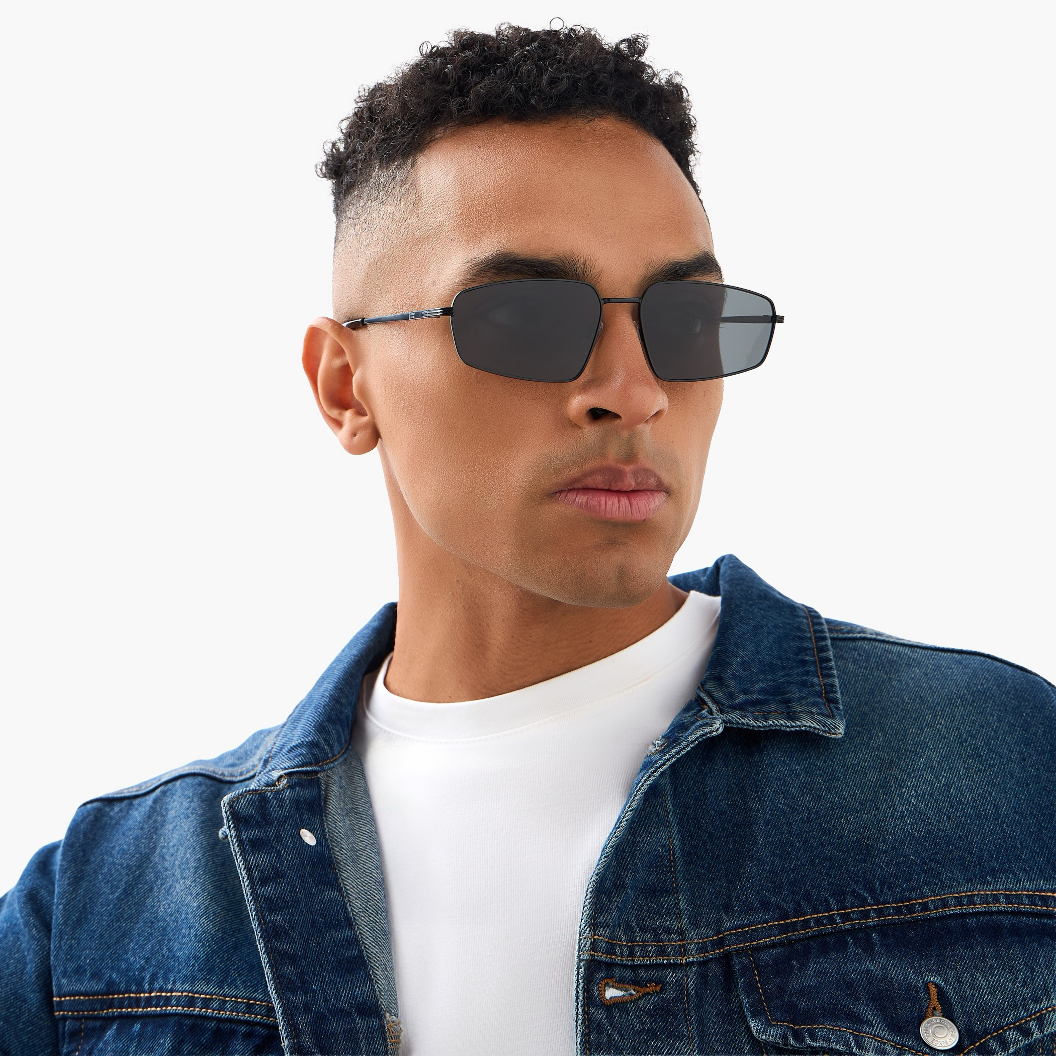 Men Rectangular Grey Lens Sunglasses-men-sunglasses-image-2