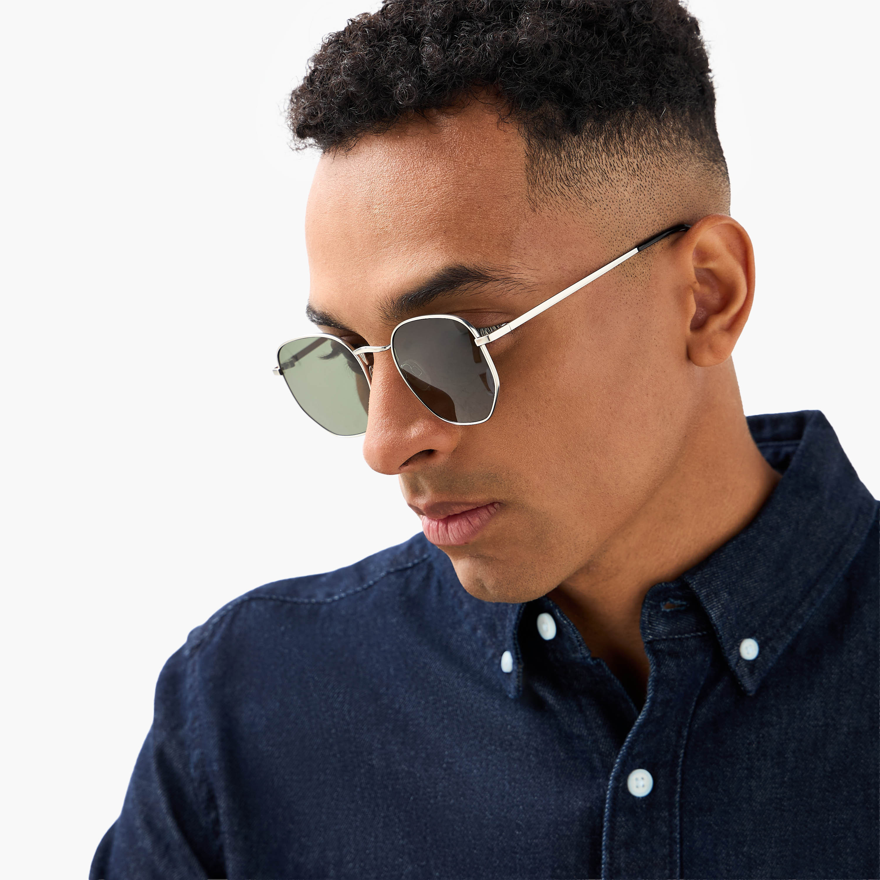 Men Hexagonal Grey Lens Sunglasses-men-sunglasses-image-2