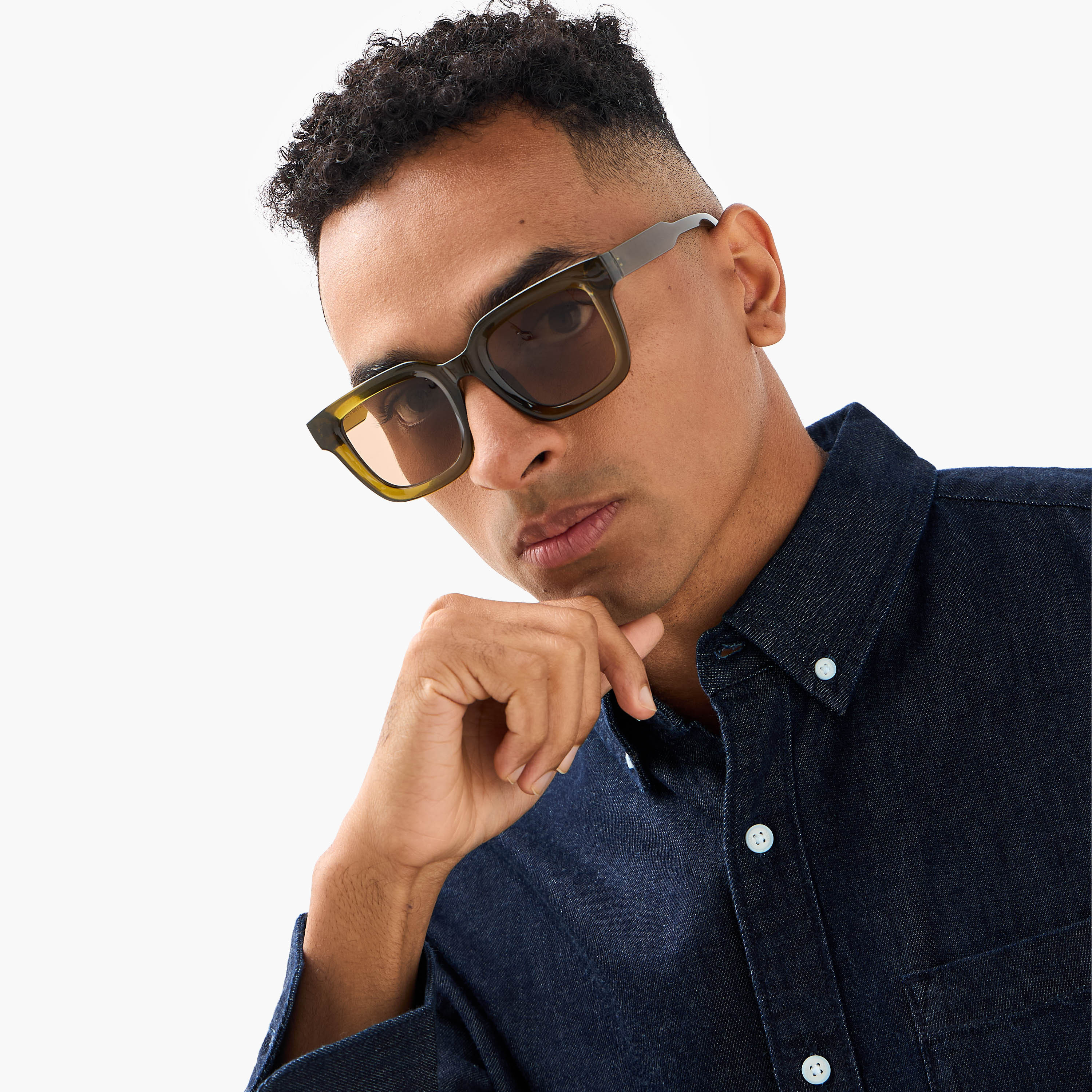 Men Square Brown Lens Sunglasses-men-sunglasses-image-2