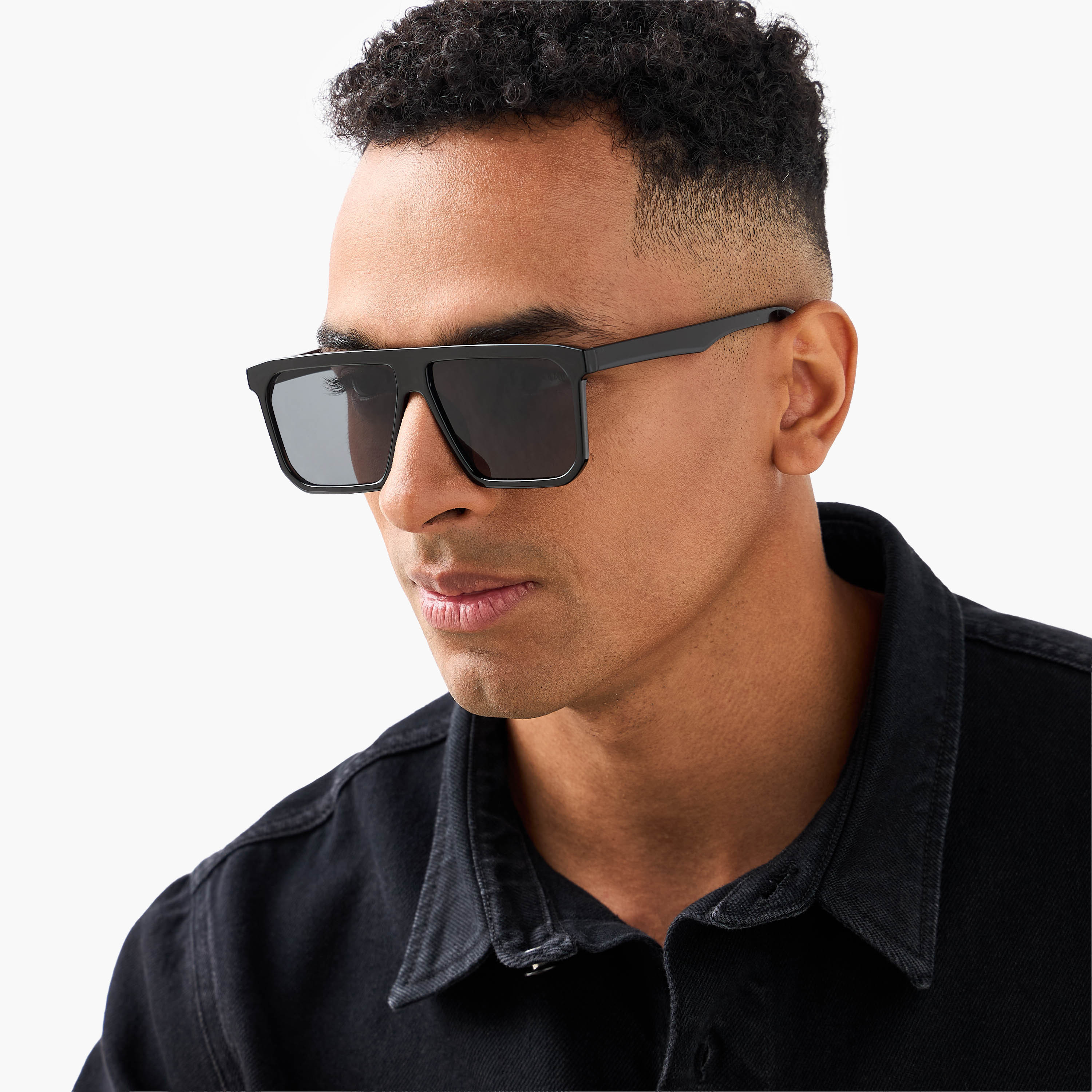 Men Square Grey Lens Sunglasses-men-sunglasses-image-2